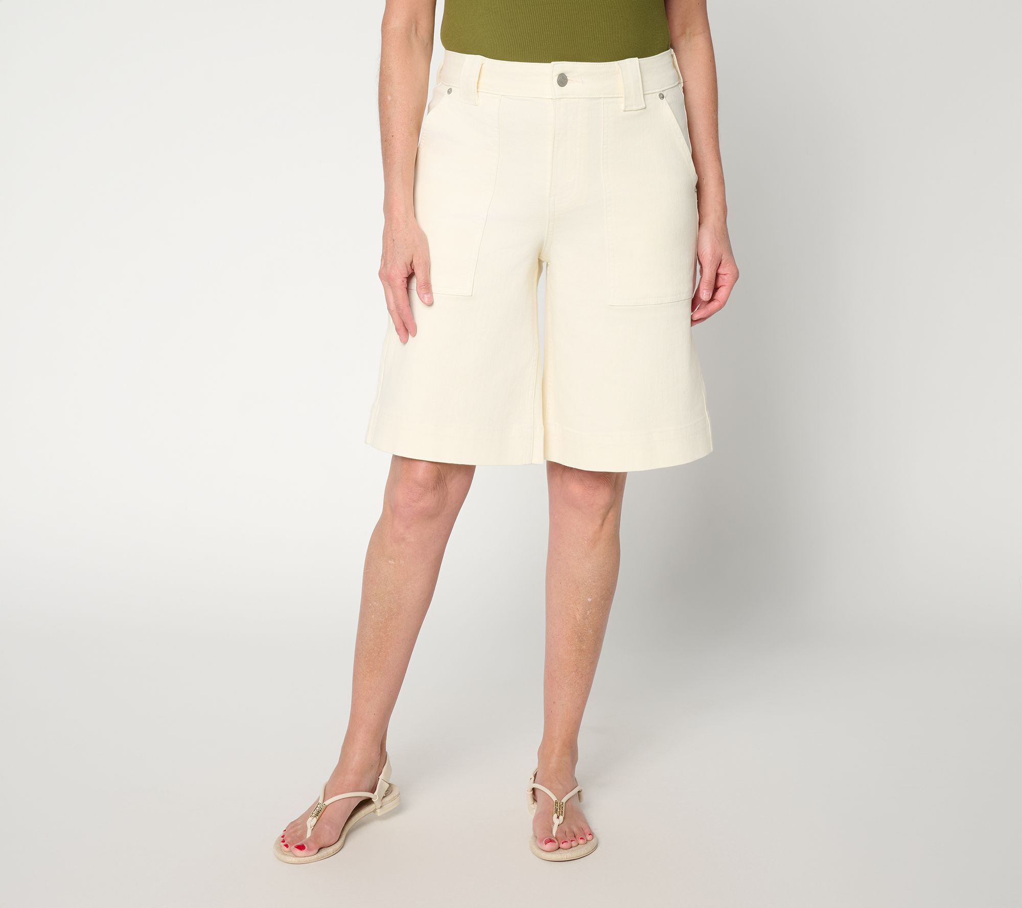 Me by Jennie Garth Regular Denim Bermuda Shorts- Natural