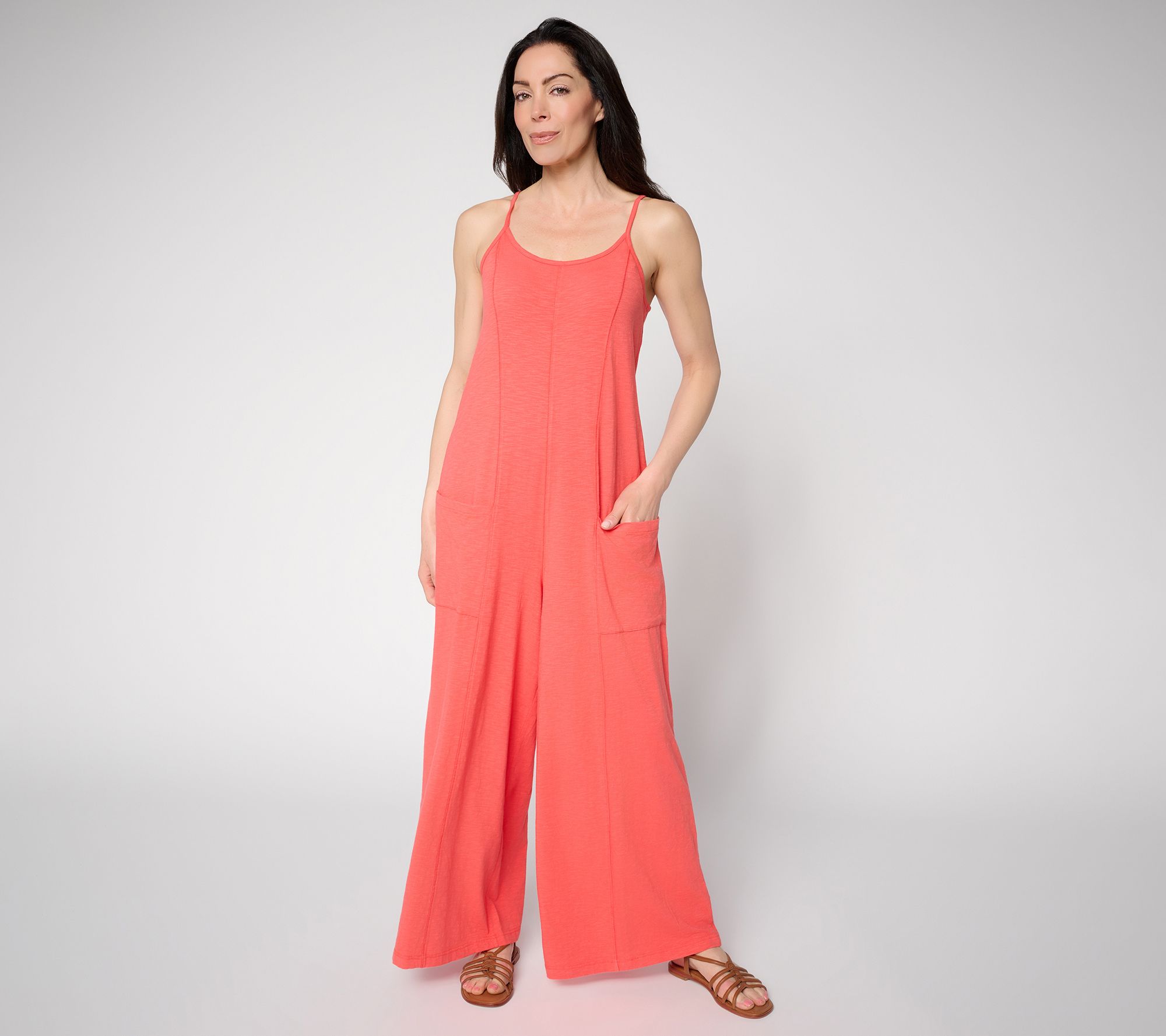 AnyBody Petite Washed Cotton Jersey Jumpsuit