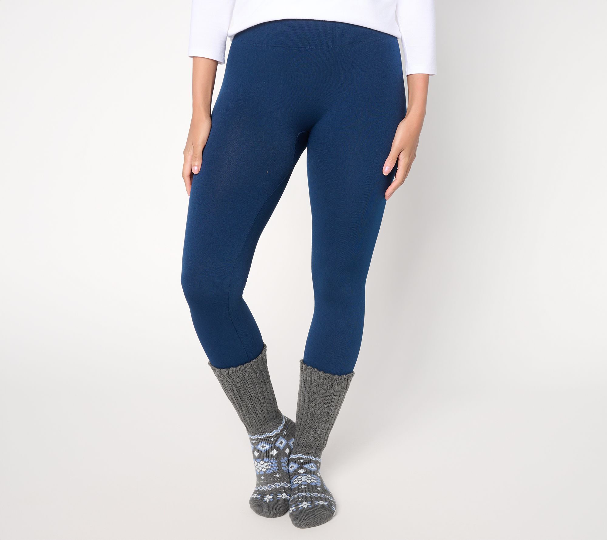 "As Is" MUK LUKS Fleece Lined Leggings & Thermal Slouch Sock