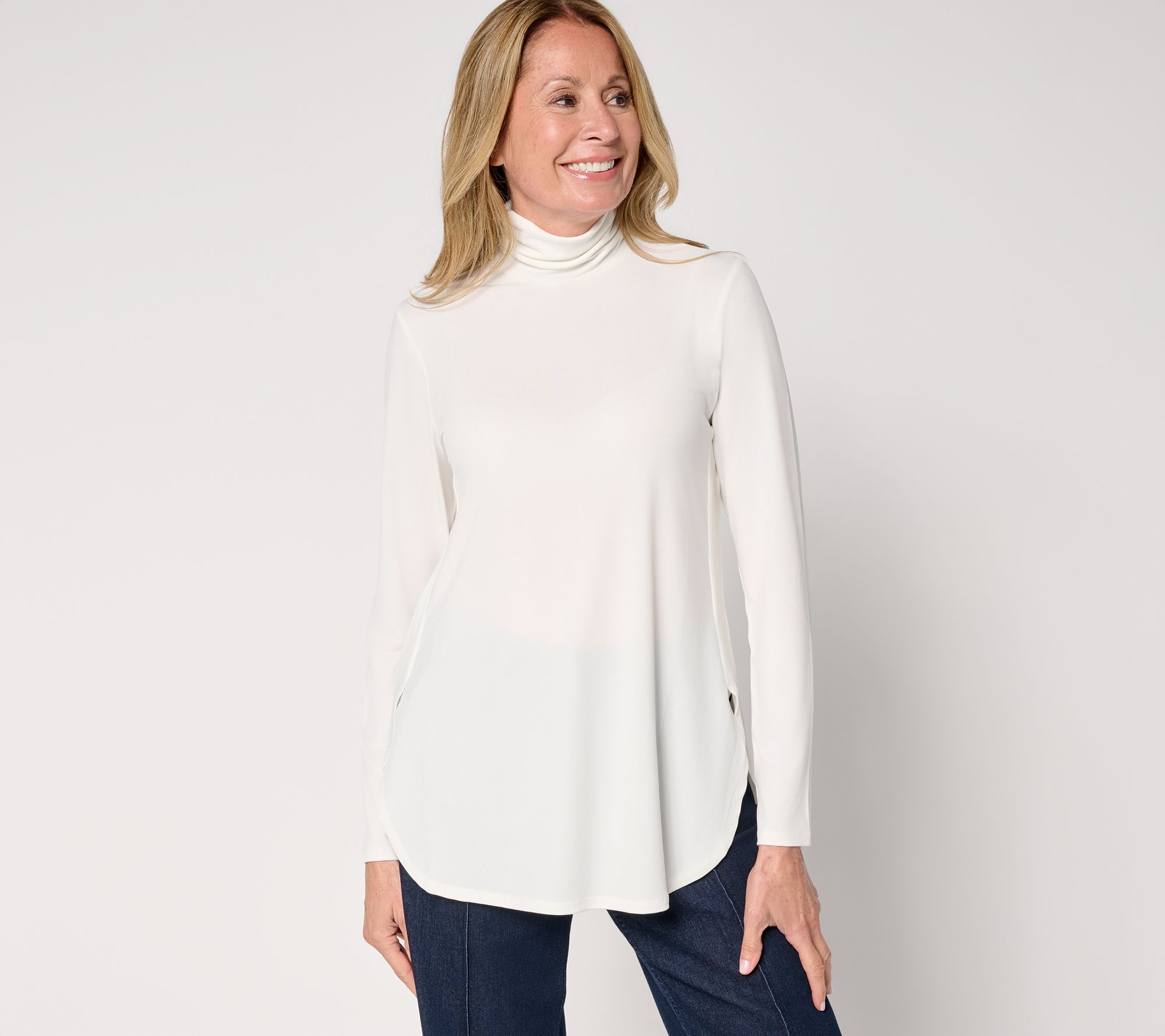 "As Is" Susan Graver Regular Modern Essentials Mock Neck Tunic