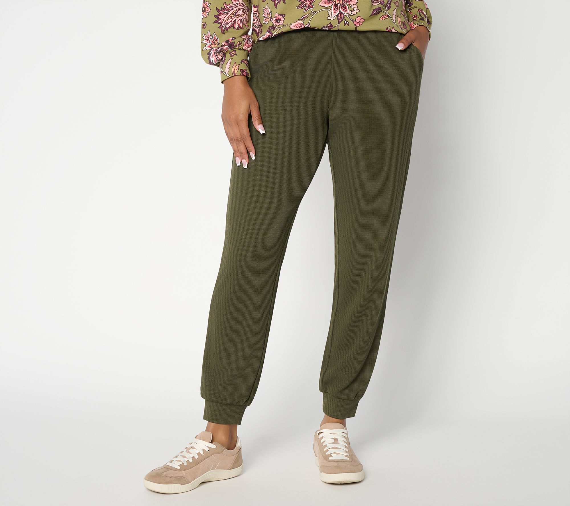 Belle by Kim Gravel Regular ScubaLuxe Waffle Joggers