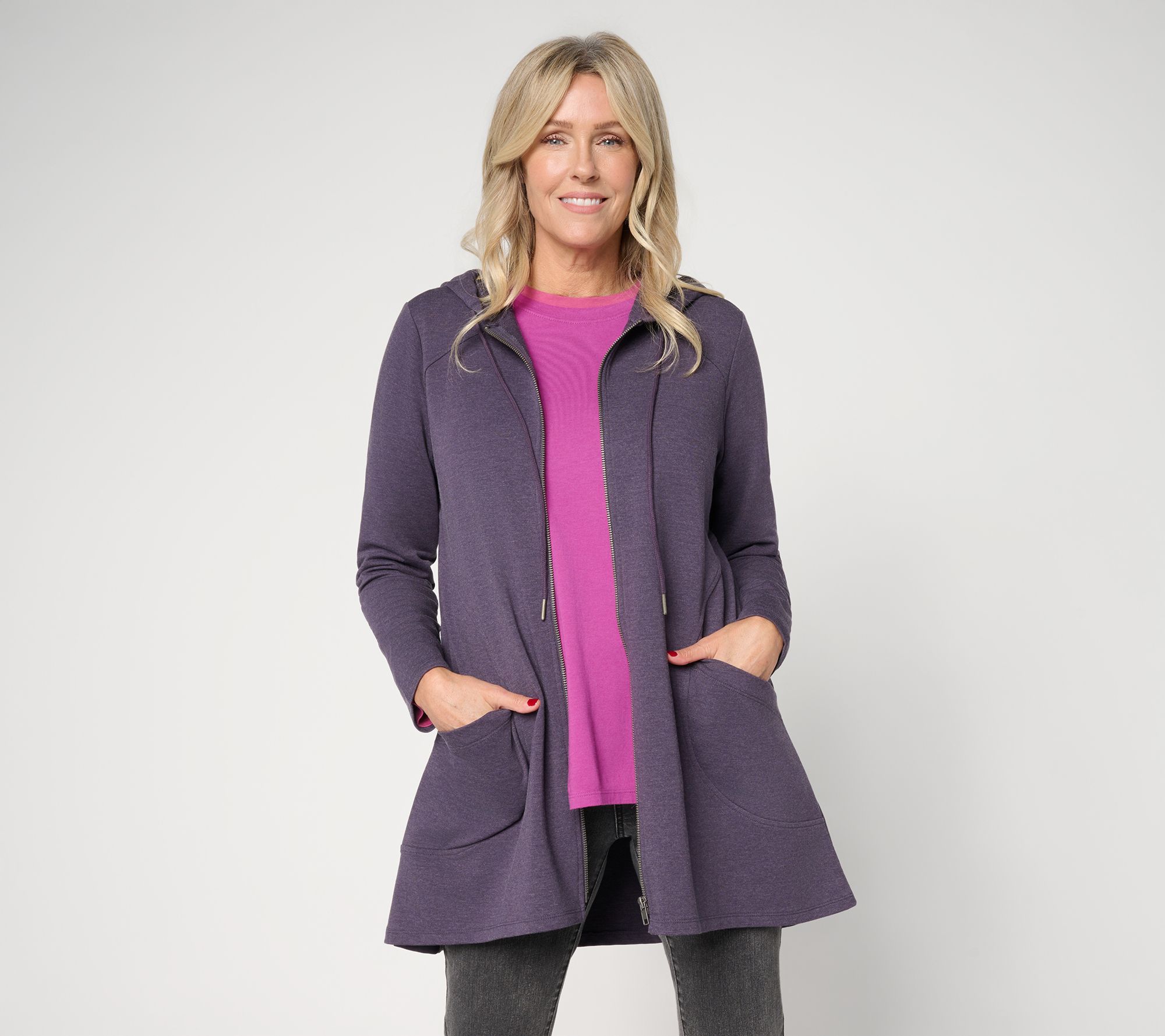 "As Is" LOGO by Lori Goldstein Reg Zip Front Hoodie with Pockets