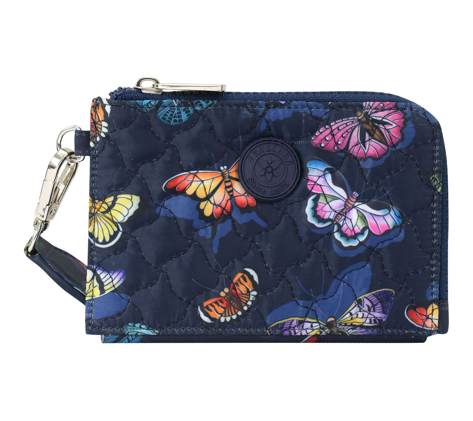 Anuschka Wanderlust Quilted Fabric Double Zip Wristlet