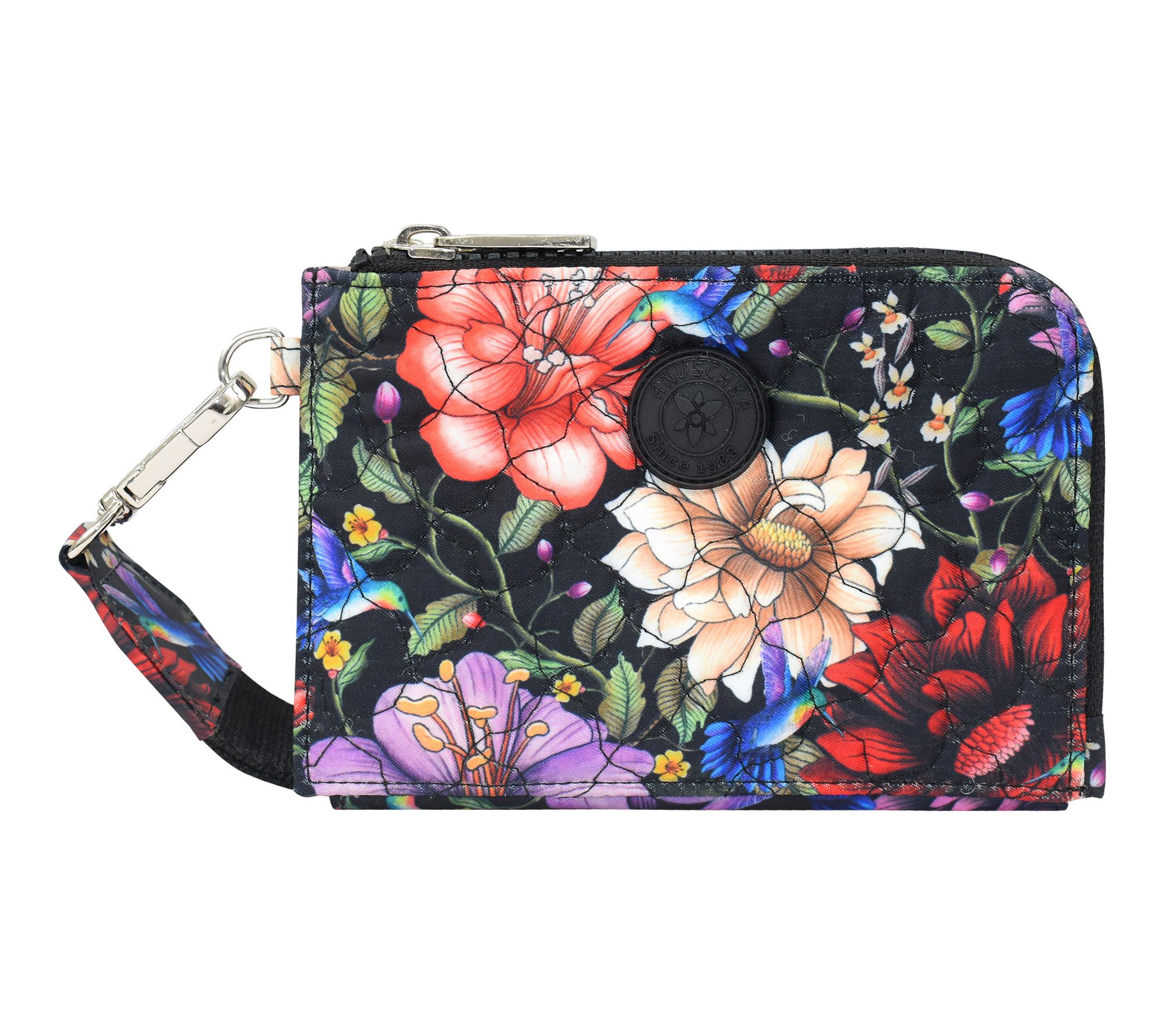 Anuschka Wanderlust Quilted Fabric Double Zip Wristlet
