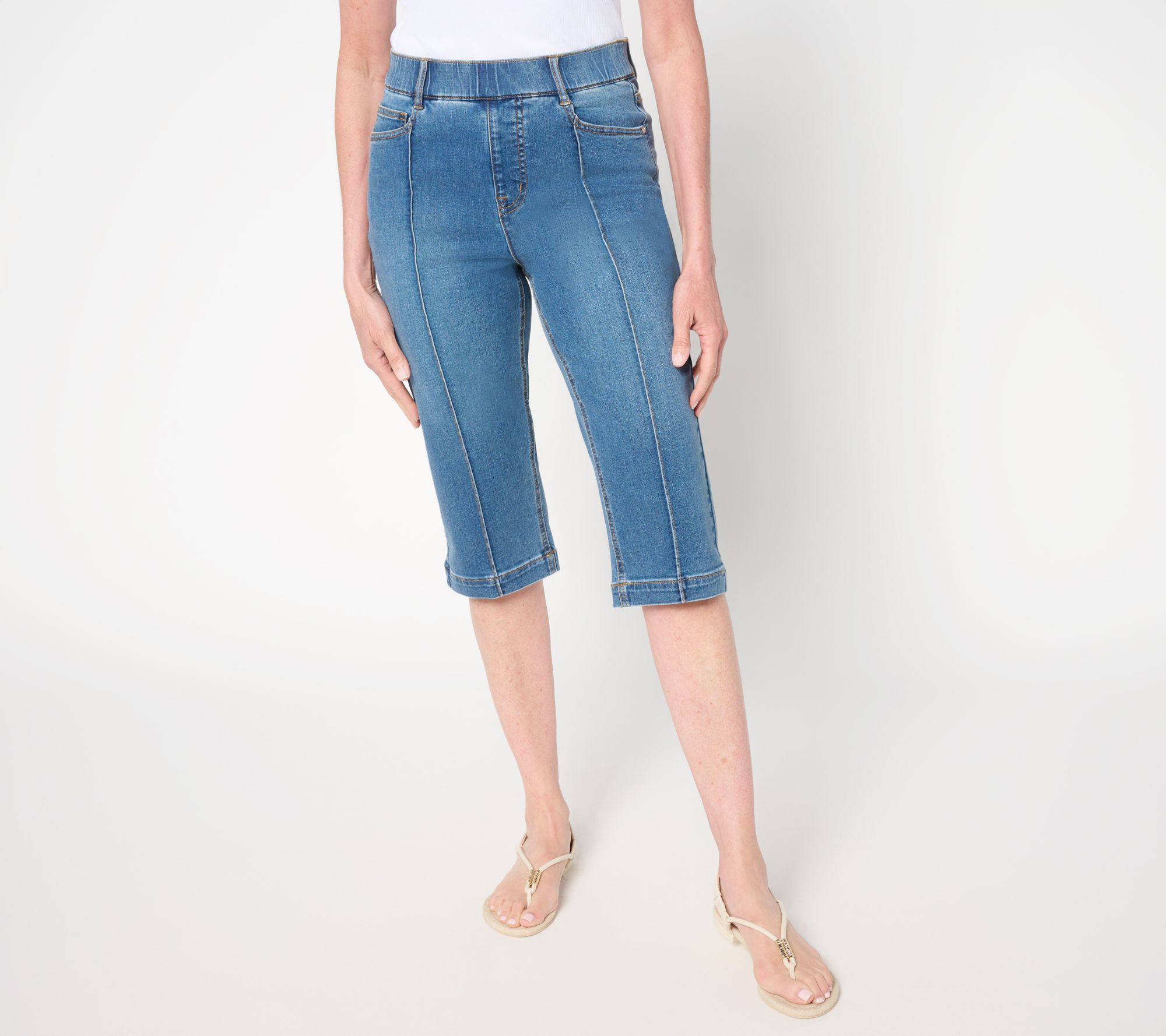 "As Is" Isaac Mizrahi Live! Tall True Denim Indigo Pedal Pusher
