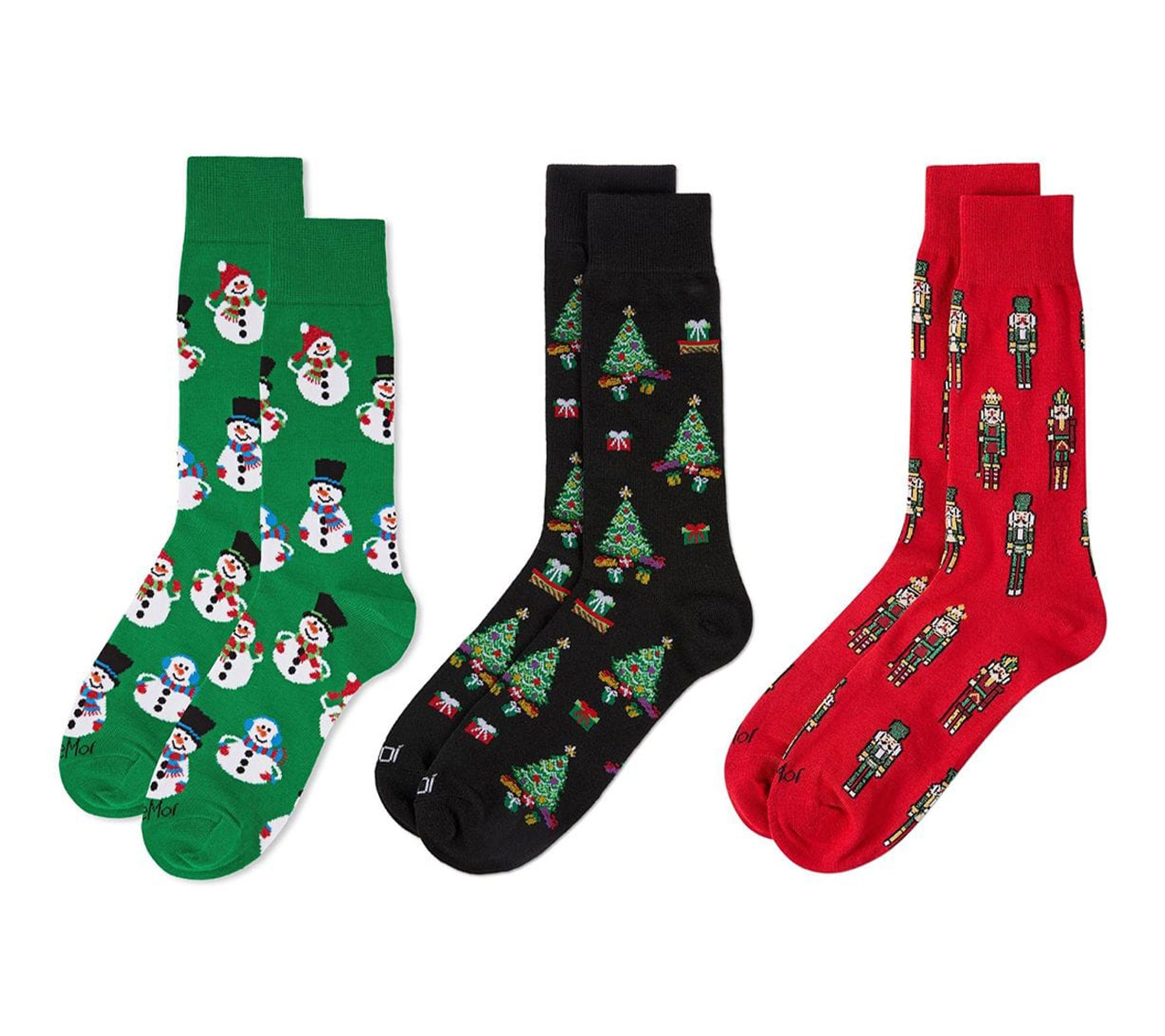 3 Pair Men's Holiday -Christmas Novelty Crew Socks