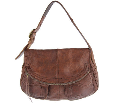 Lucky Brand Leather Fold Over Stash Bag - Page 1 — QVC.com
