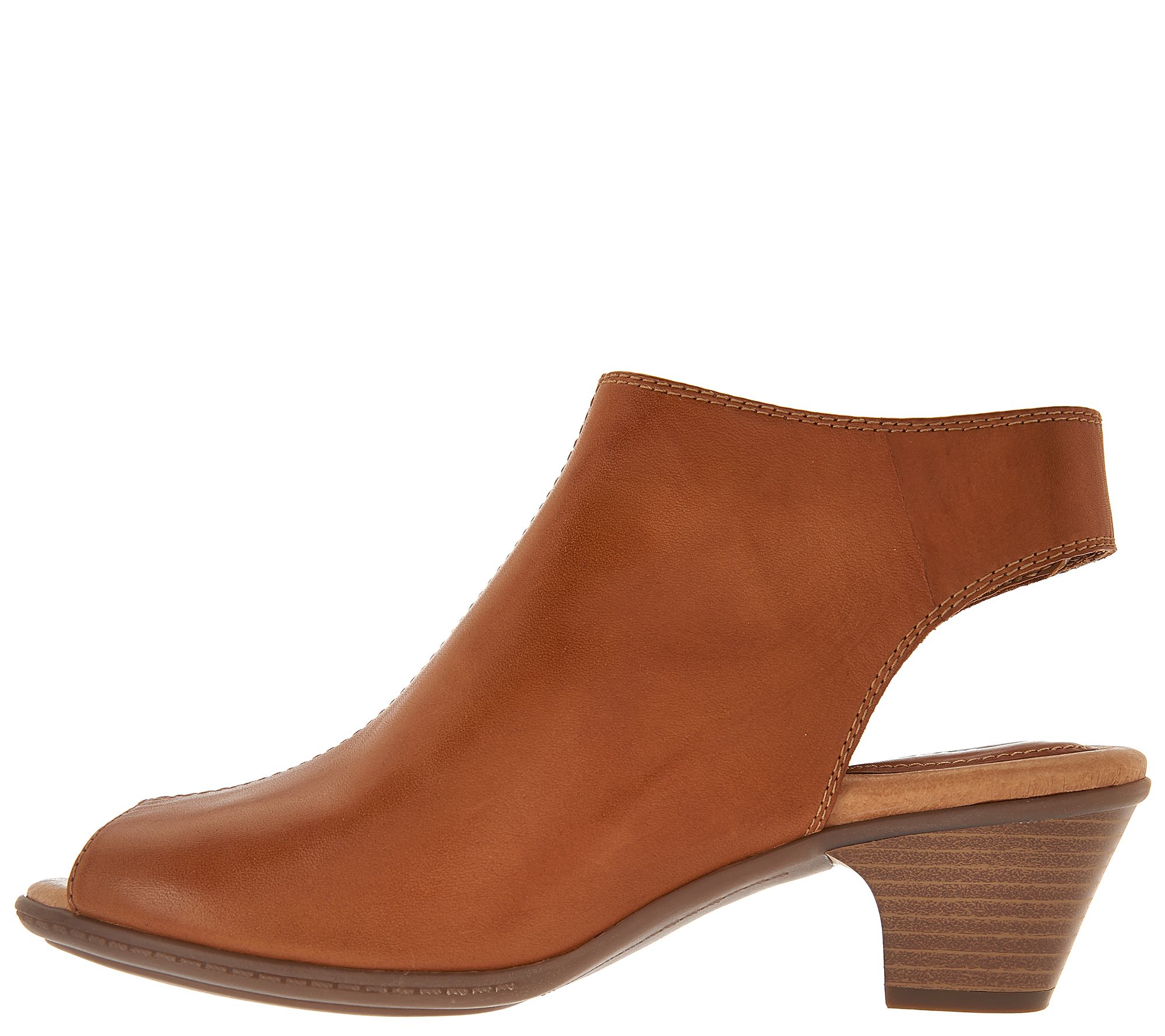 Earth Leather Peep toe Booties Kristy Kristy QVC