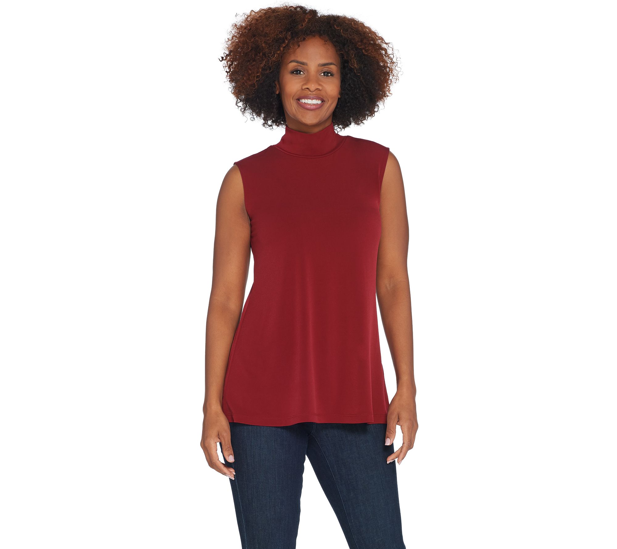 "As Is" Susan Graver Modern Essentials Liquid Knit Mock Neck Top