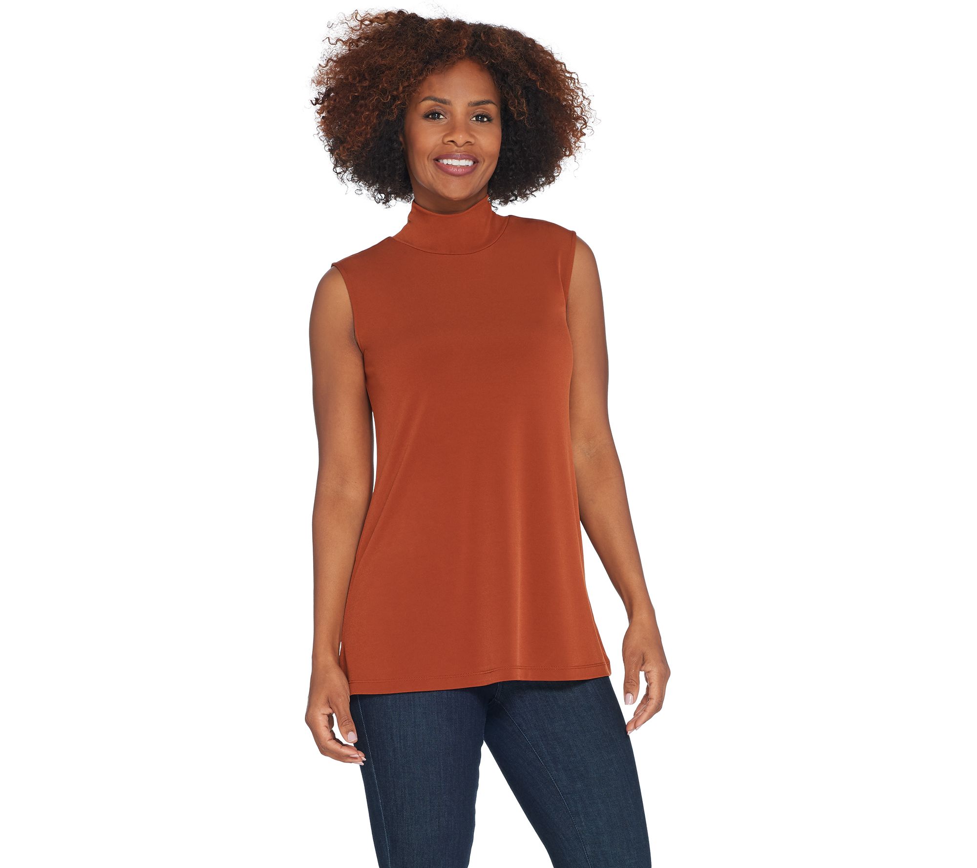 "As Is" Susan Graver Modern Essentials Liquid Knit Mock Neck Top