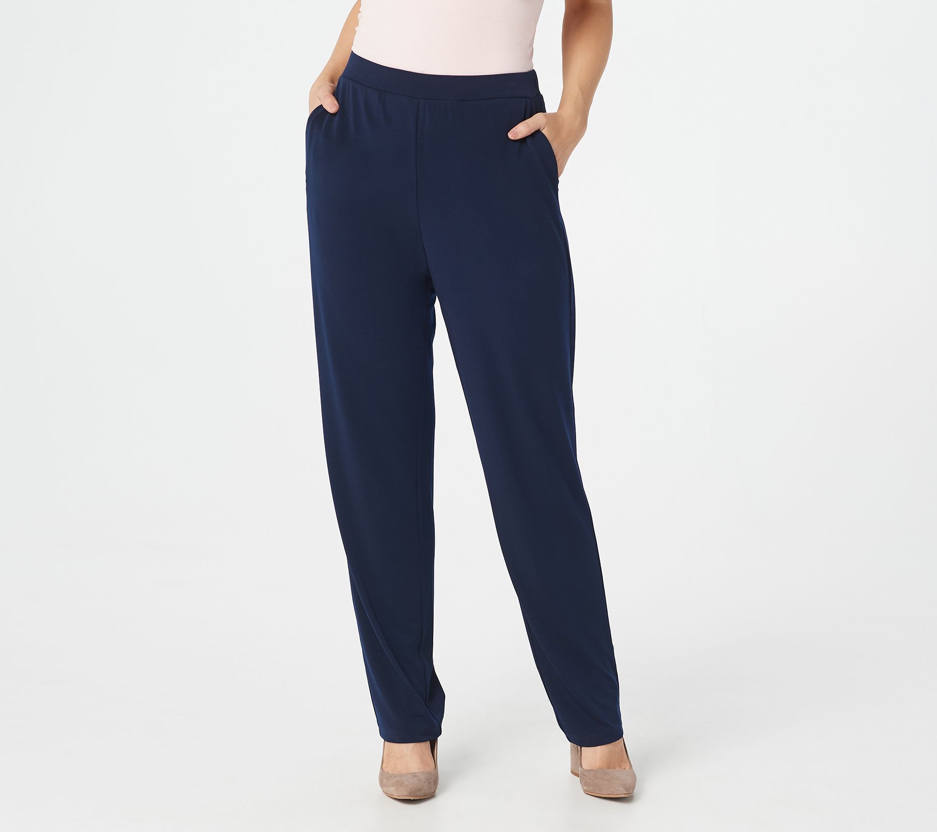 Every Day by Susan Graver Liquid Knit Straight-Leg Pull-on Pants - QVC.com