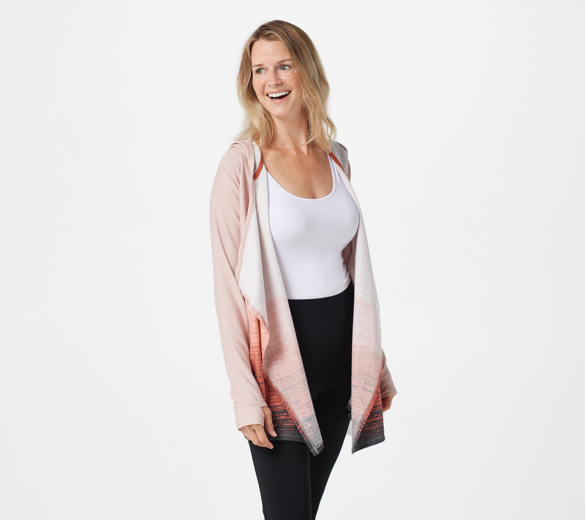qvc cuddl duds hooded cardigan