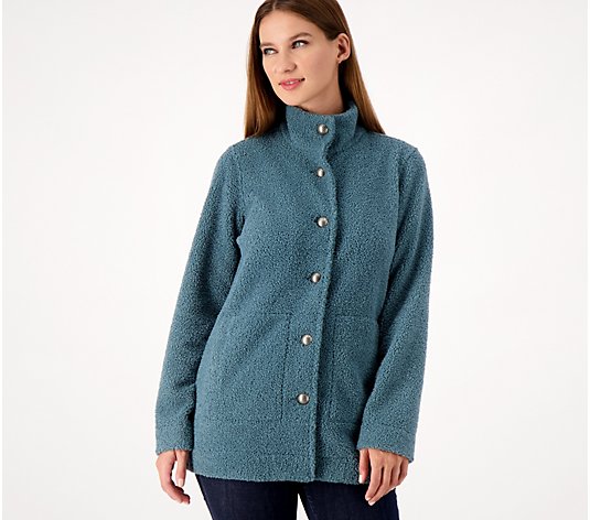 Susan Graver Weekend Knit Boucle Button-Front Jacket