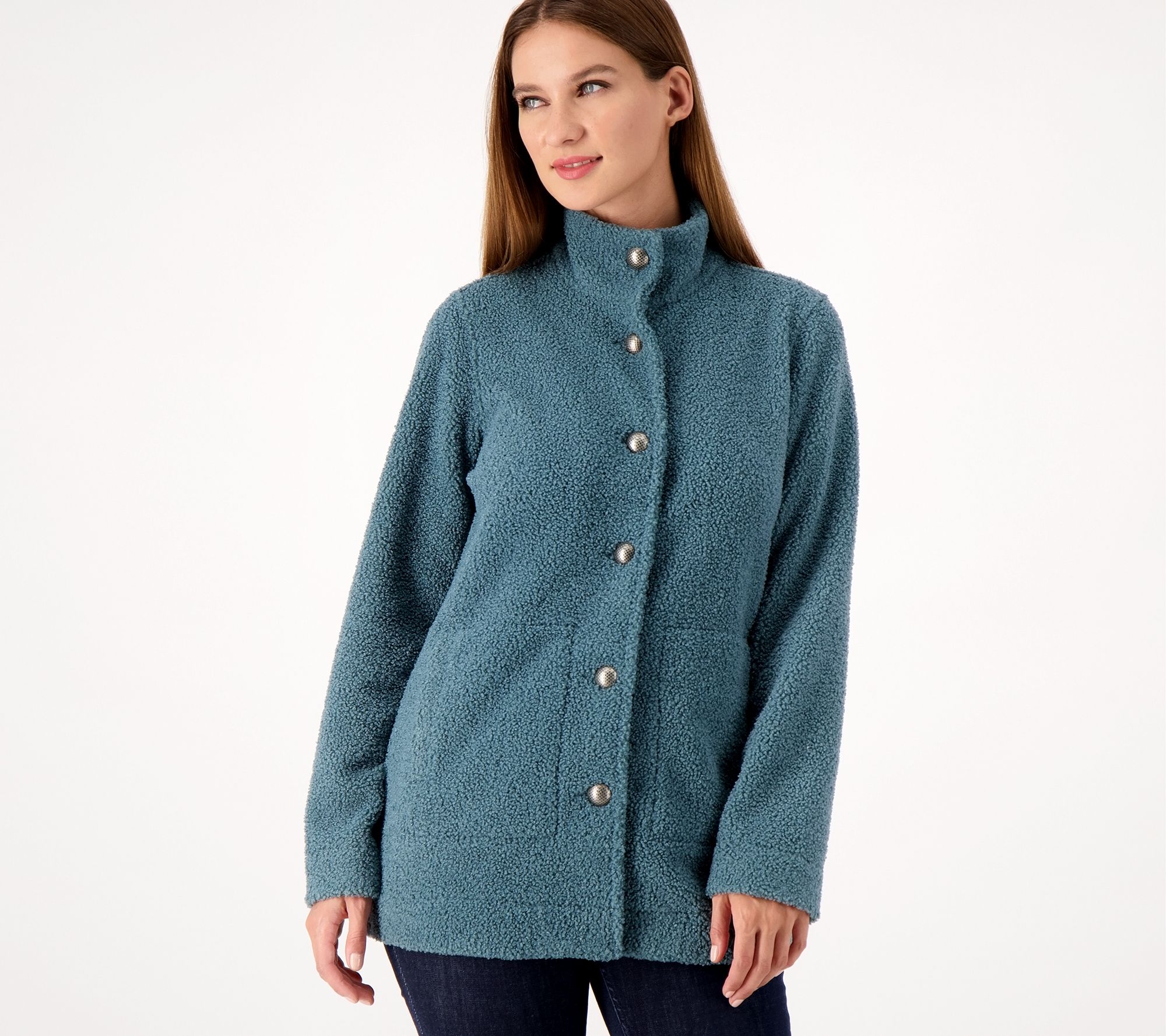 Susan Graver Weekend Knit Boucle Button-Front Jacket