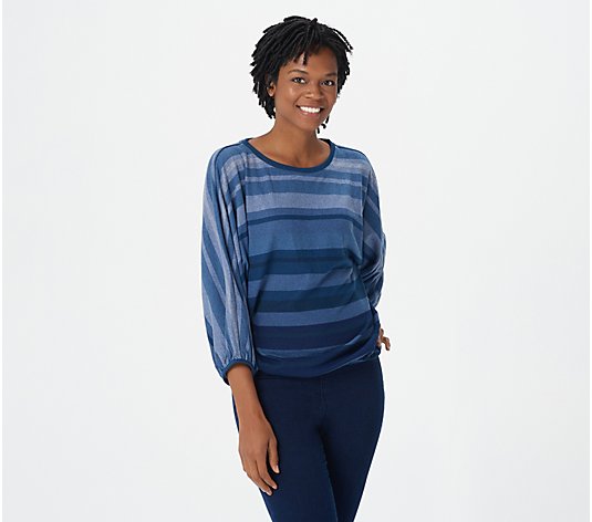 The Muses Closet Ombre Striped Sweaterknit Top