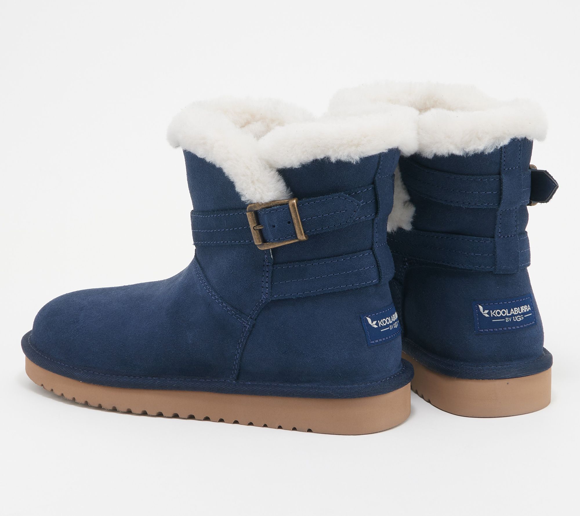 MARKS AND SPENCERS NAVY BLUE LEATHER SUEDE FURRY LINED STAR DETAIL BOOTIES BOOTS 