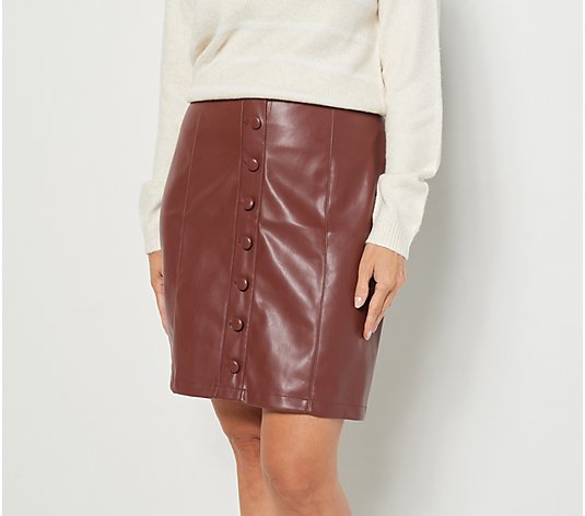 Candace Cameron Bure Petite Faux Leather Skirt
