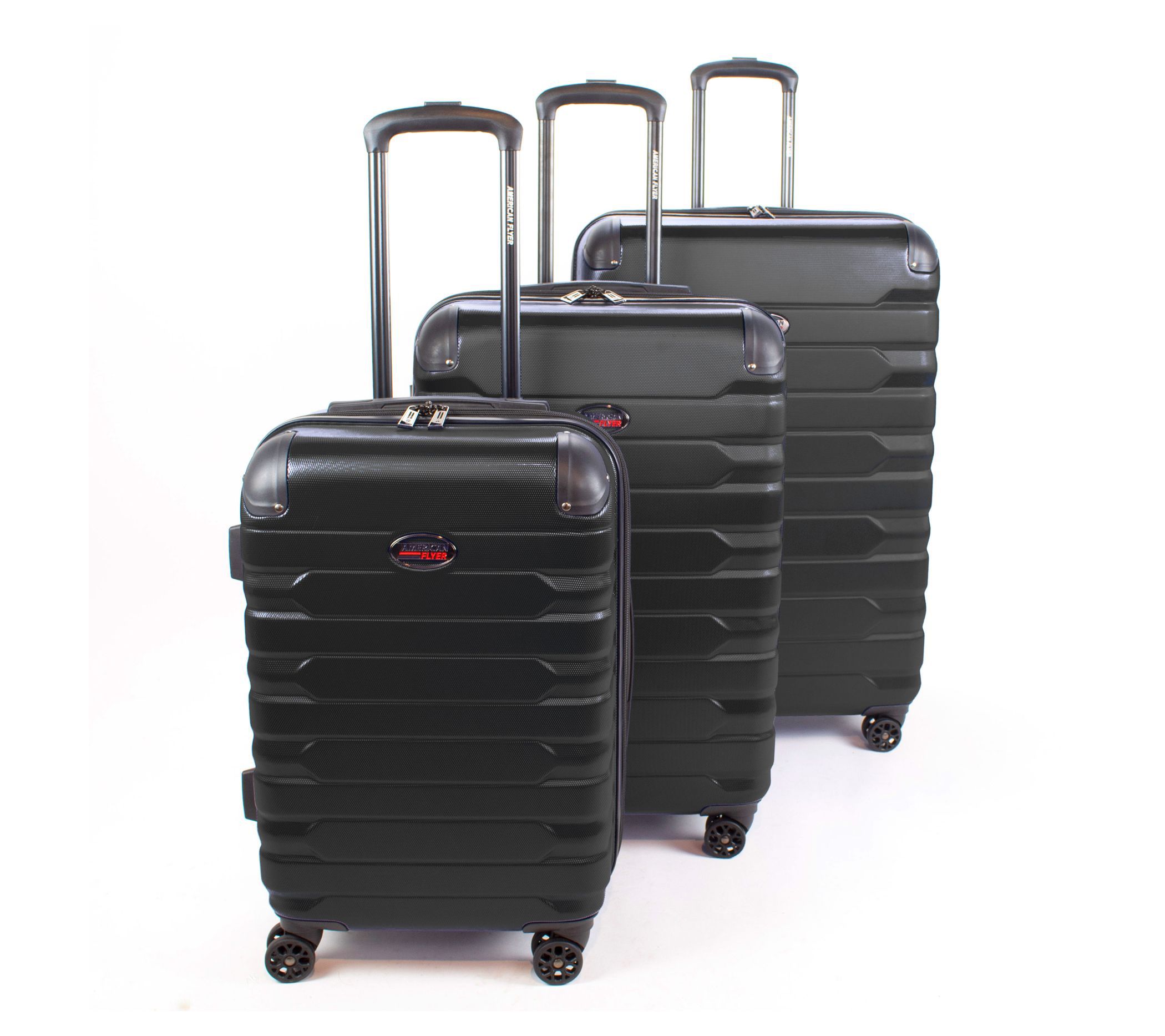 American Flyer Mina 3-Piece Hardside Luggage Se - Black