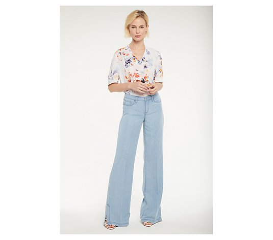 NYDJ Teresa Wide Leg Jeans with Side Seam Plackets