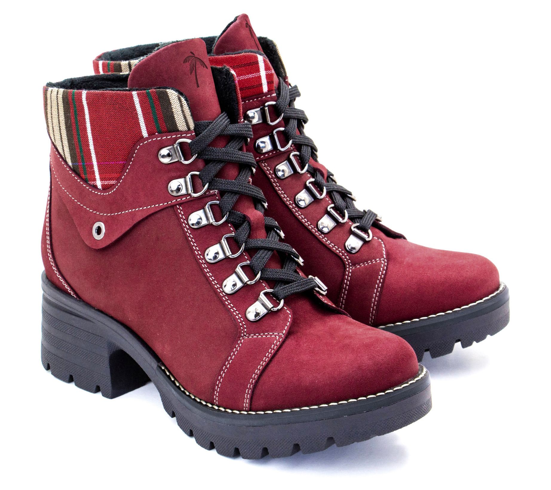 Dromedaris Side Zip Leather Boots - Kodiak Tartan - QVC.com