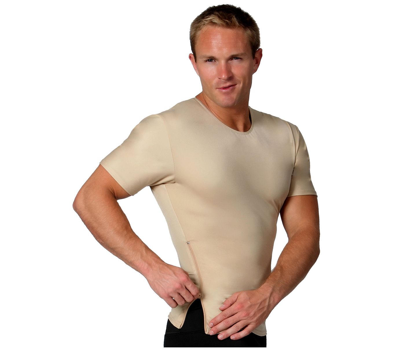 InstantFigure Men's Compression Side Zip Shortleeve Shirt