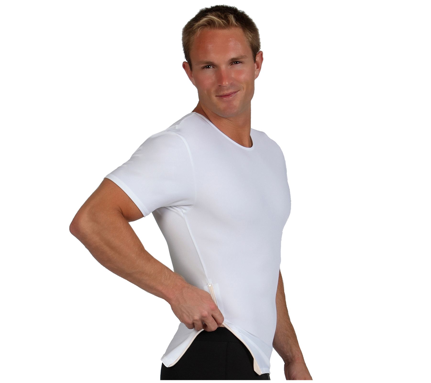 InstantFigure Men's Compression Side Zip Shortleeve Shirt