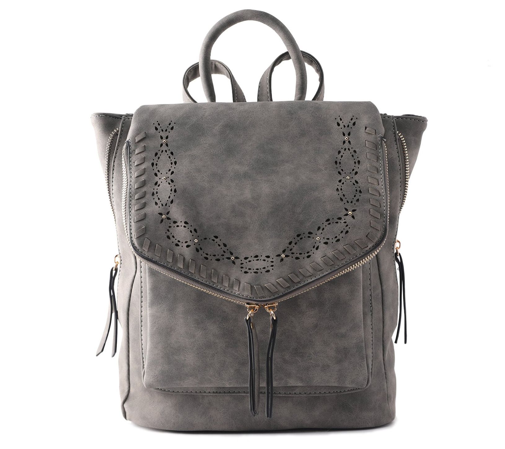 Violet Ray Lasercut Backpack with Studded Trim Kendall