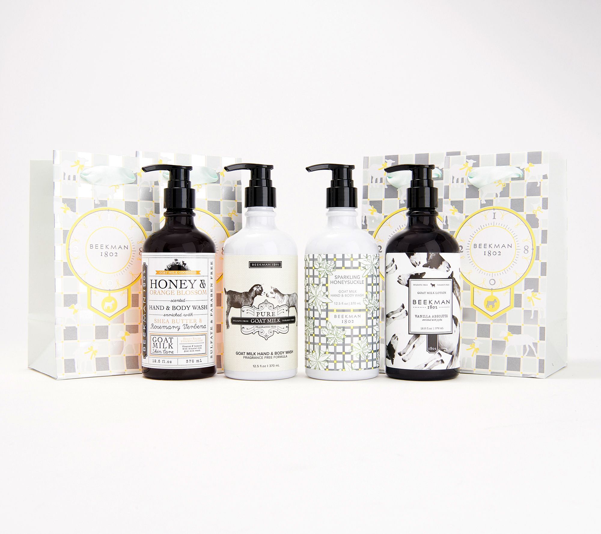 Beekman 1802 4Piece Goat Milk Hand and Body Wash Set with Gift Bags