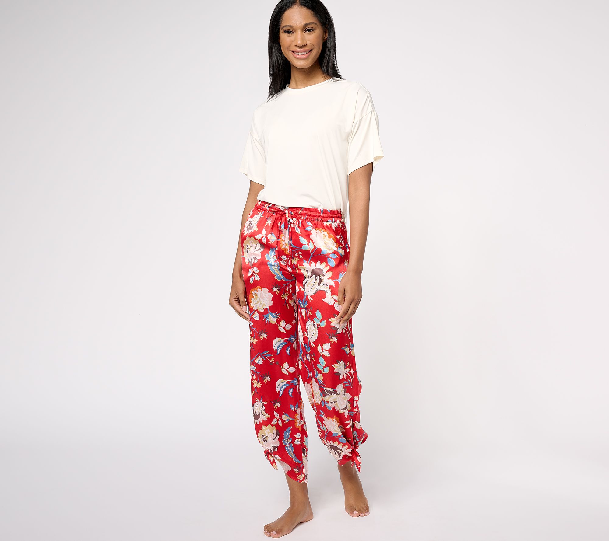 Tolani Collection Relaxed Tee & Side Tie Pants Pajama Set