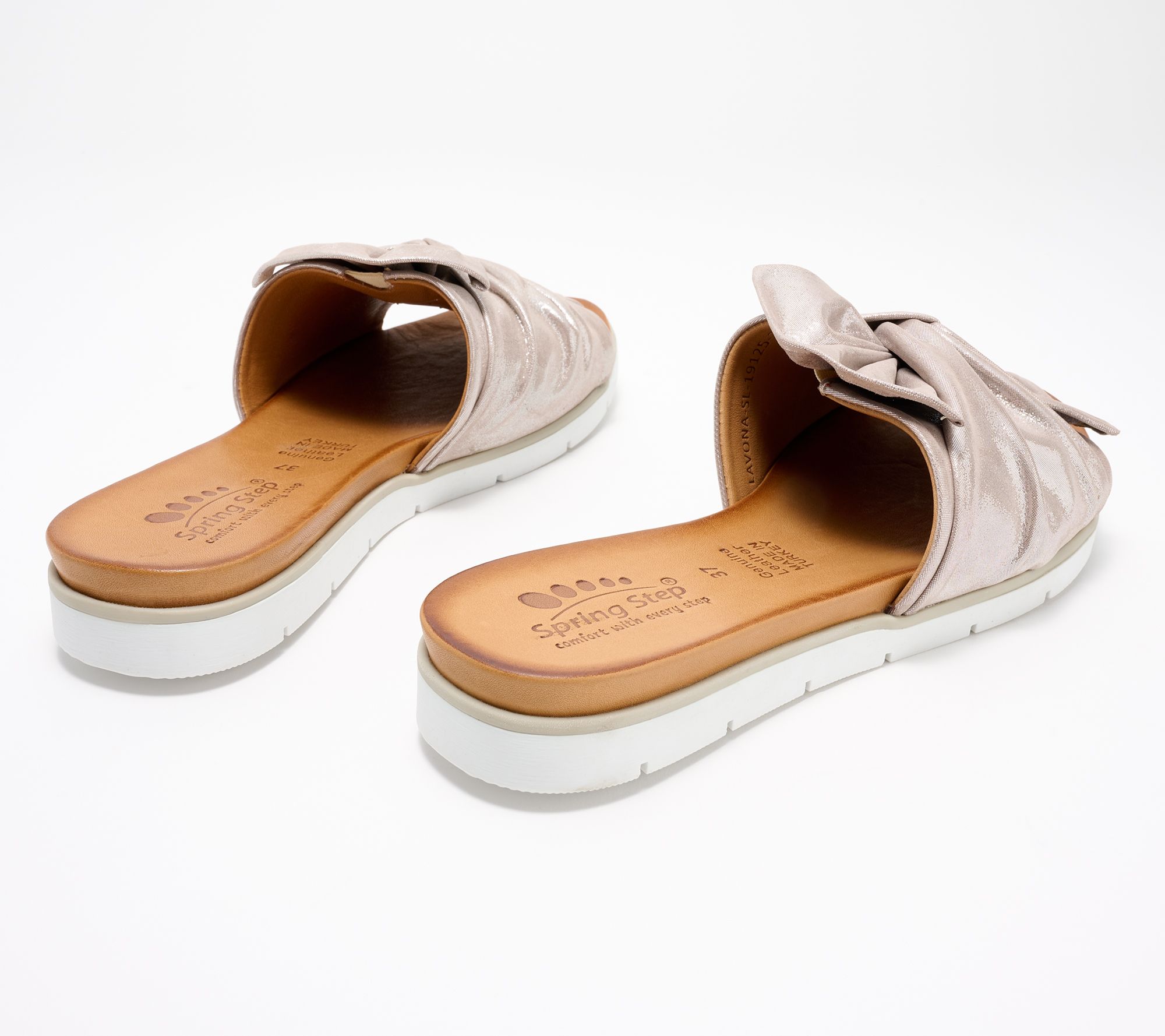 Spring Step Leather Slide Sandals - Lavona - QVC.com