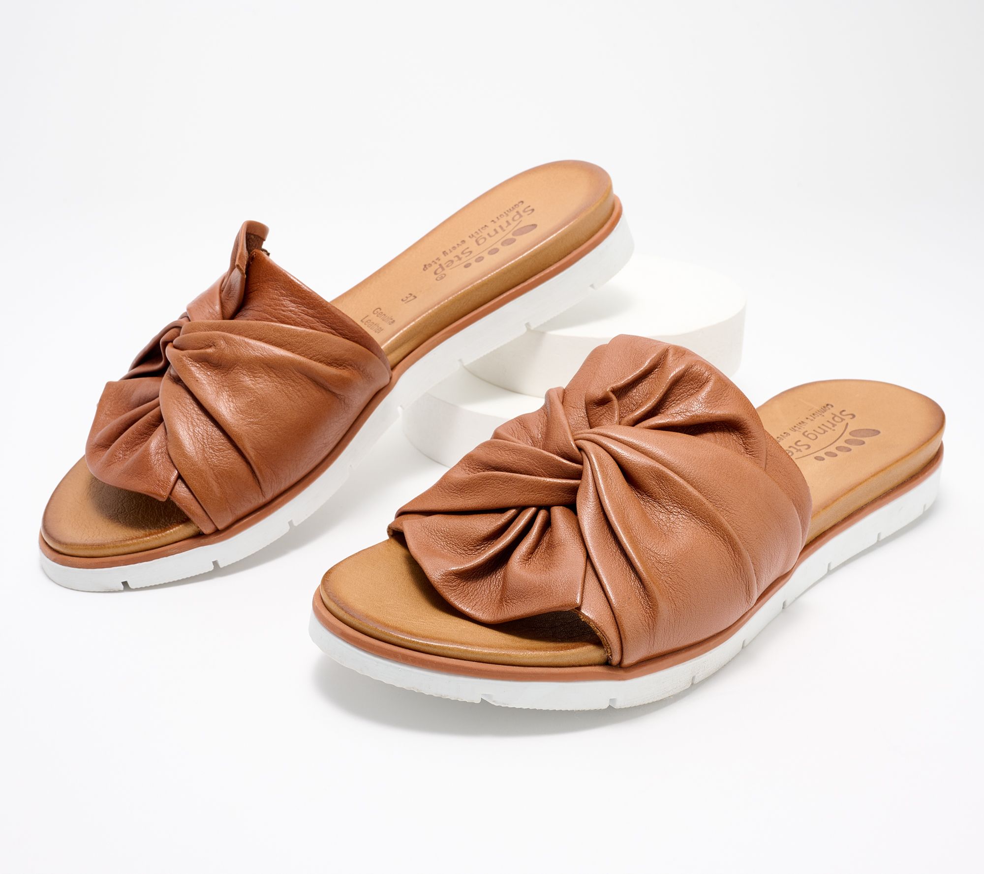 Spring Step Leather Slide Sandals - Lavona