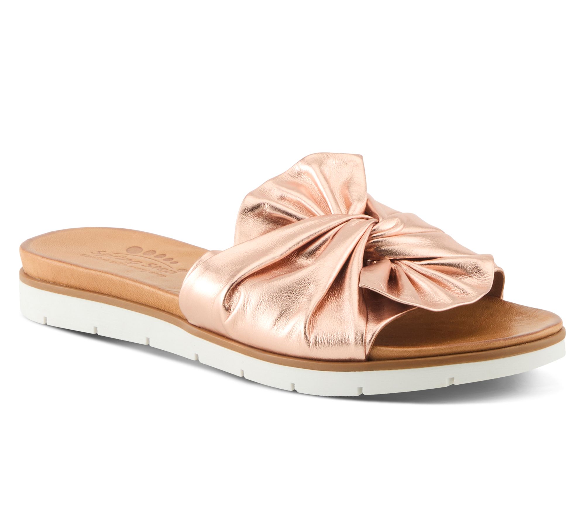 Spring Step Leather Slide Sandals - Lavona