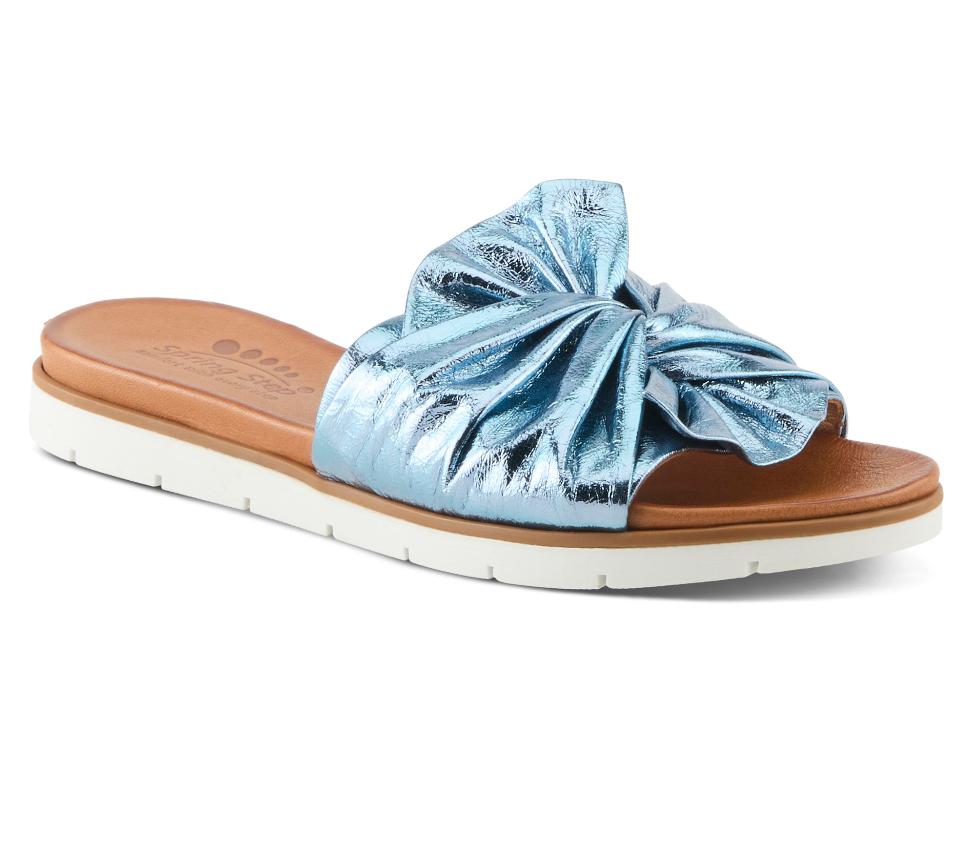 Spring Step Leather Slide Sandals - Lavona
