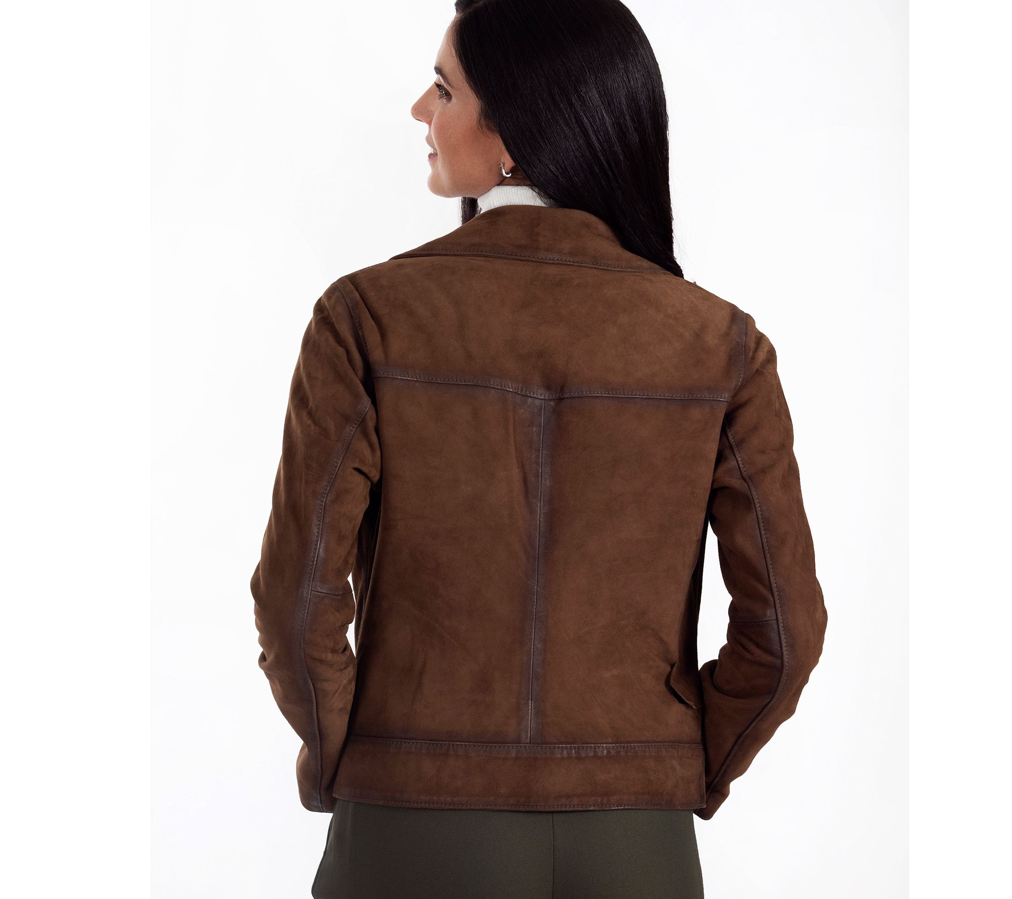 Frye Goat Suede Biker Jacket for Women