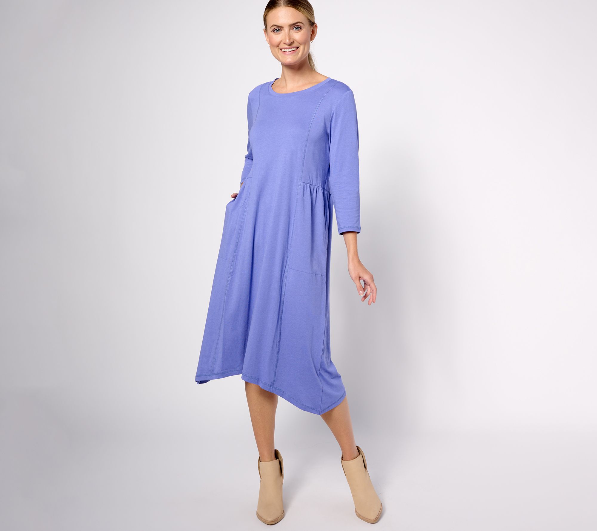 LOGO by Lori Goldstein Regular Jersey Scoop Neck Dress