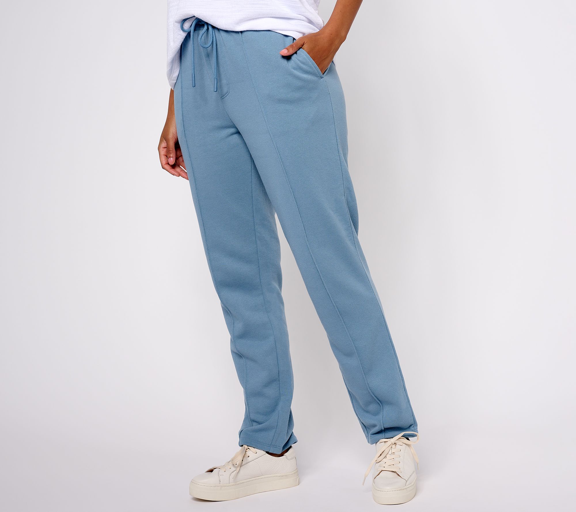Peace Love World Petite Tapered French Terry Ankle Pant