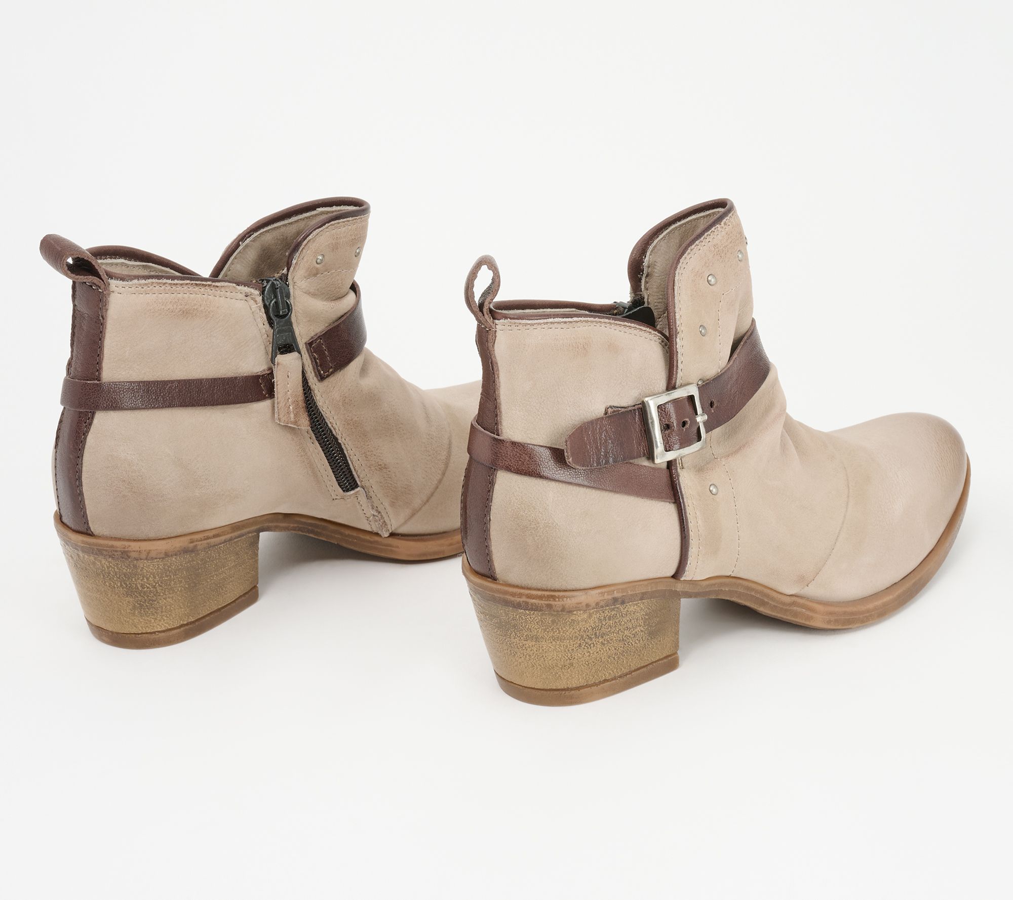 Miz Mooz Leather Ruched Ankle Boots - Jared on QVC 