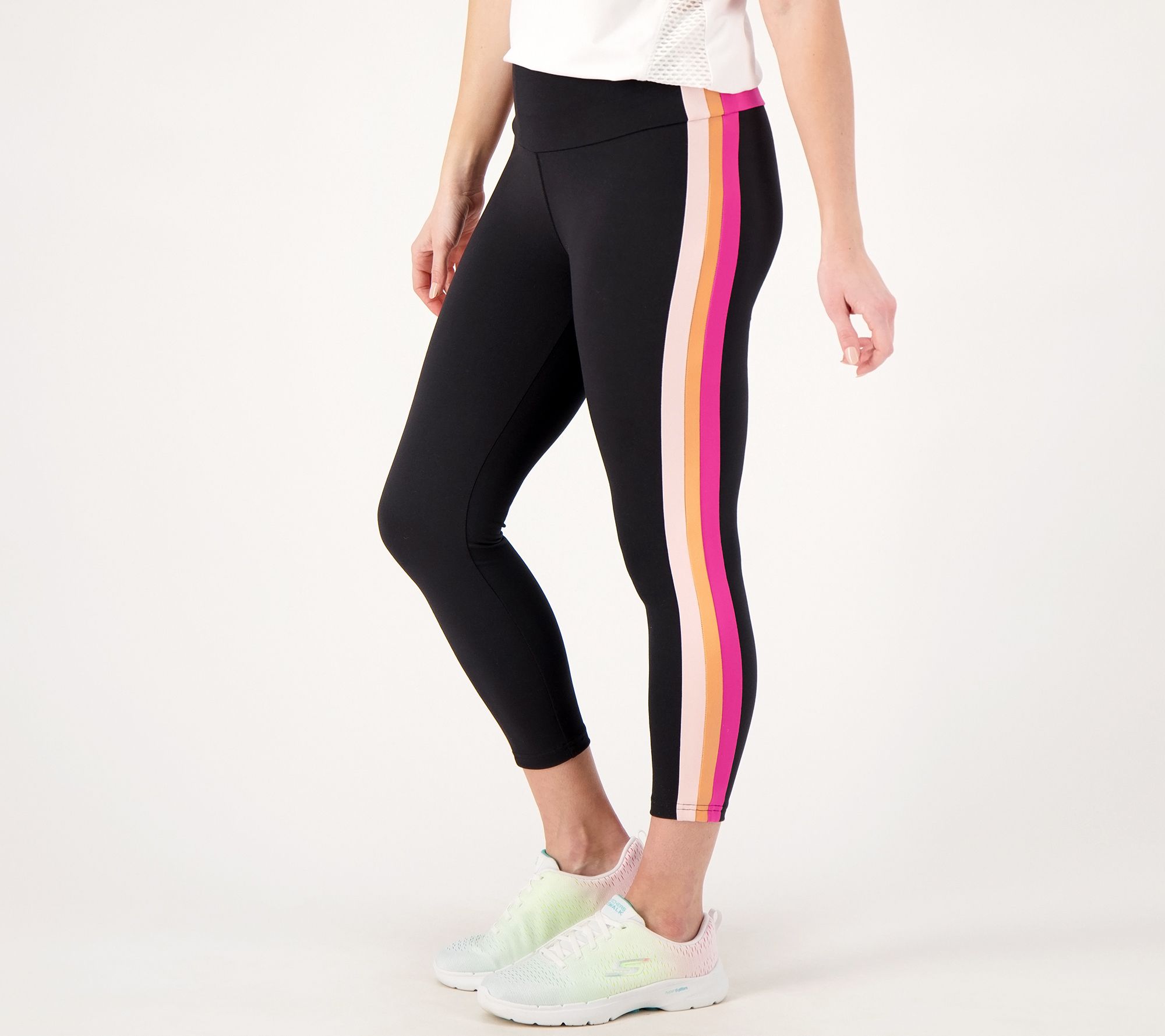 "As Is" Belle Body by Kim Gravel Petite Striped Cropped Legging