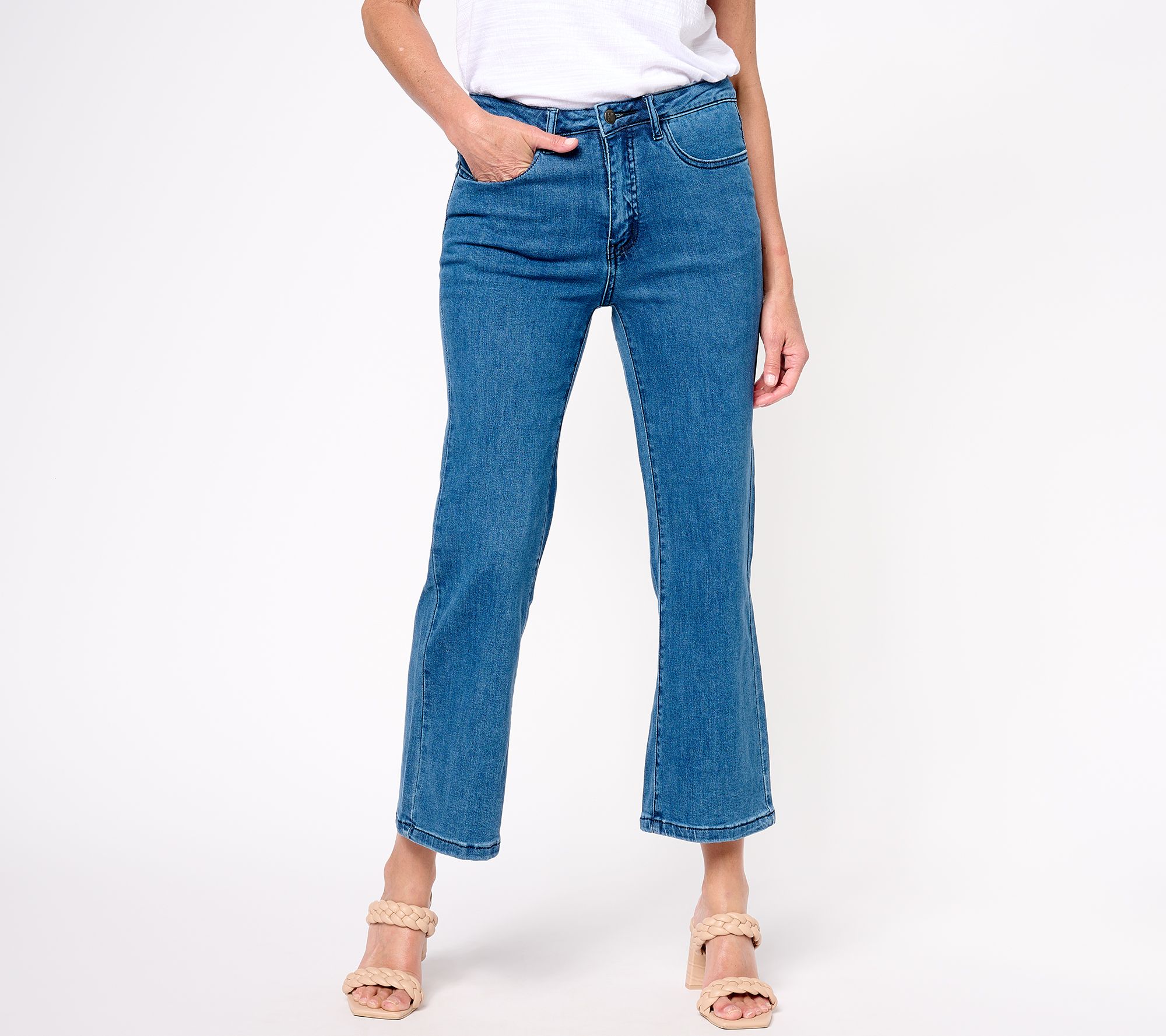 "As Is" Women with Control Tall Wonder Denim Wide Leg Crop Jeans