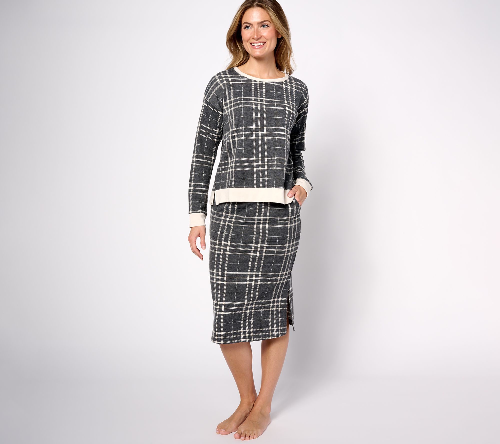 Plaid wool skirt on sale qvc