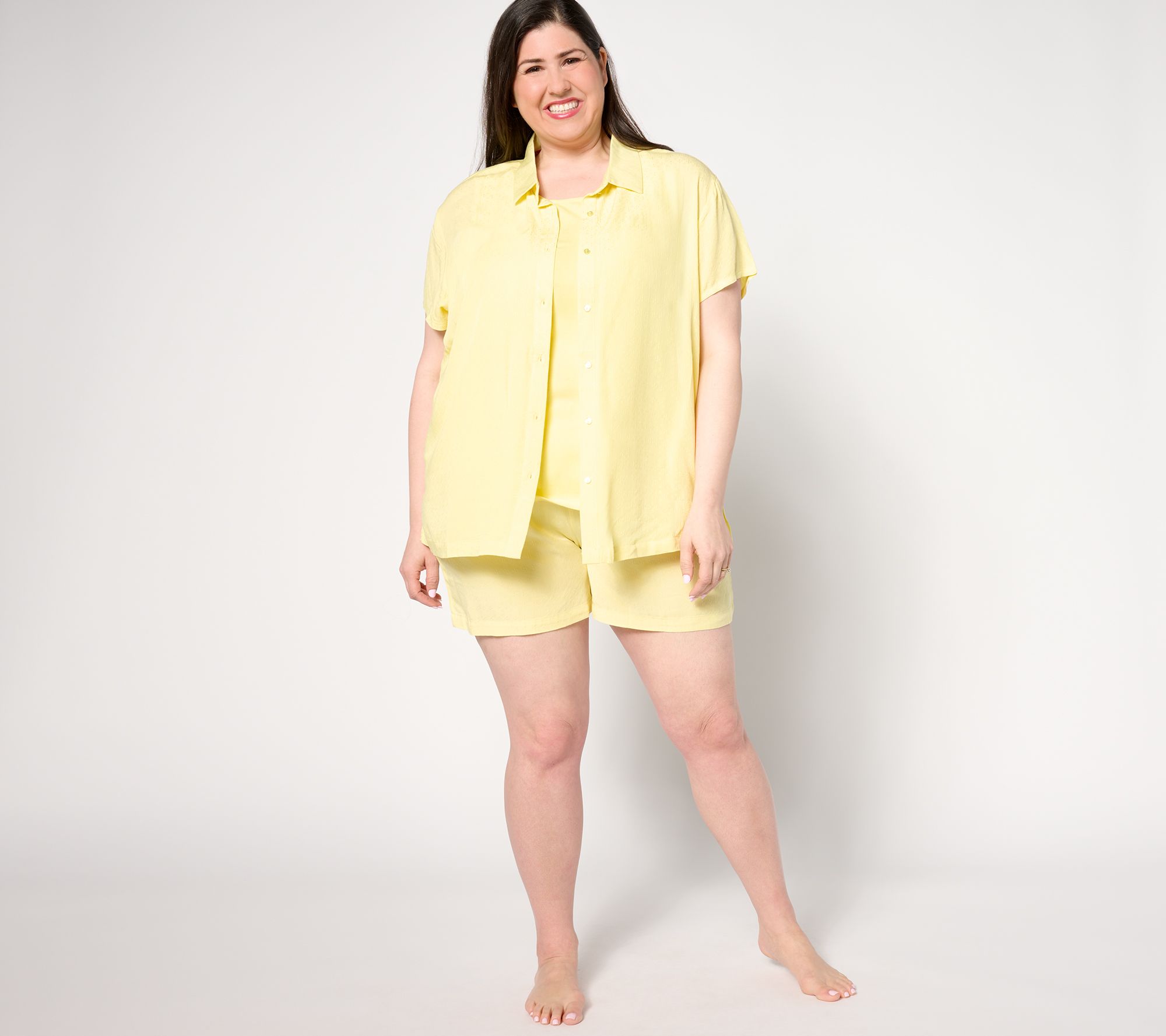 MUK LUKS Eyelet Jacquard and Cotton Three Piece Lounge Set