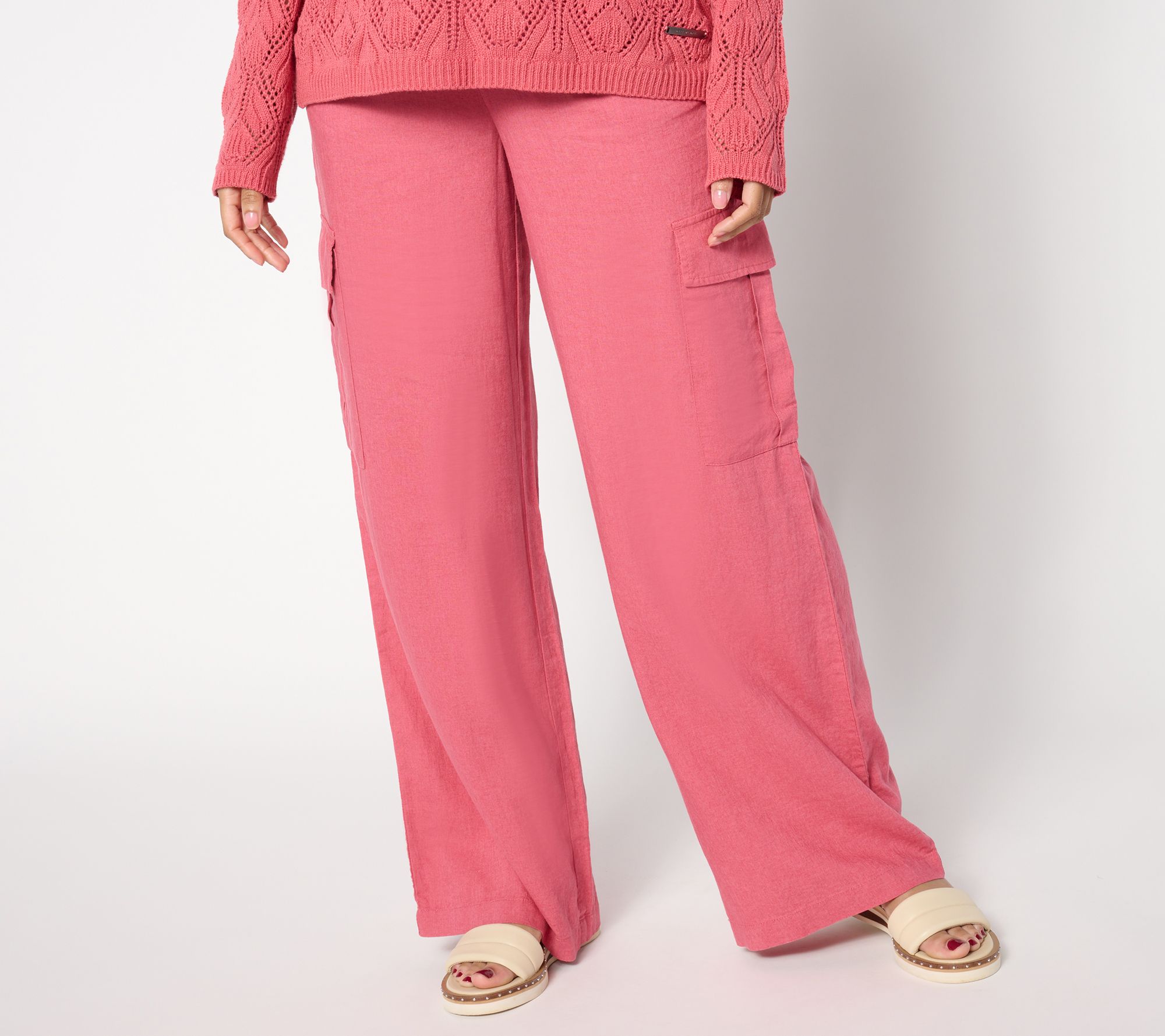Peace Love World Boheme Petite Cargo Linen Pant