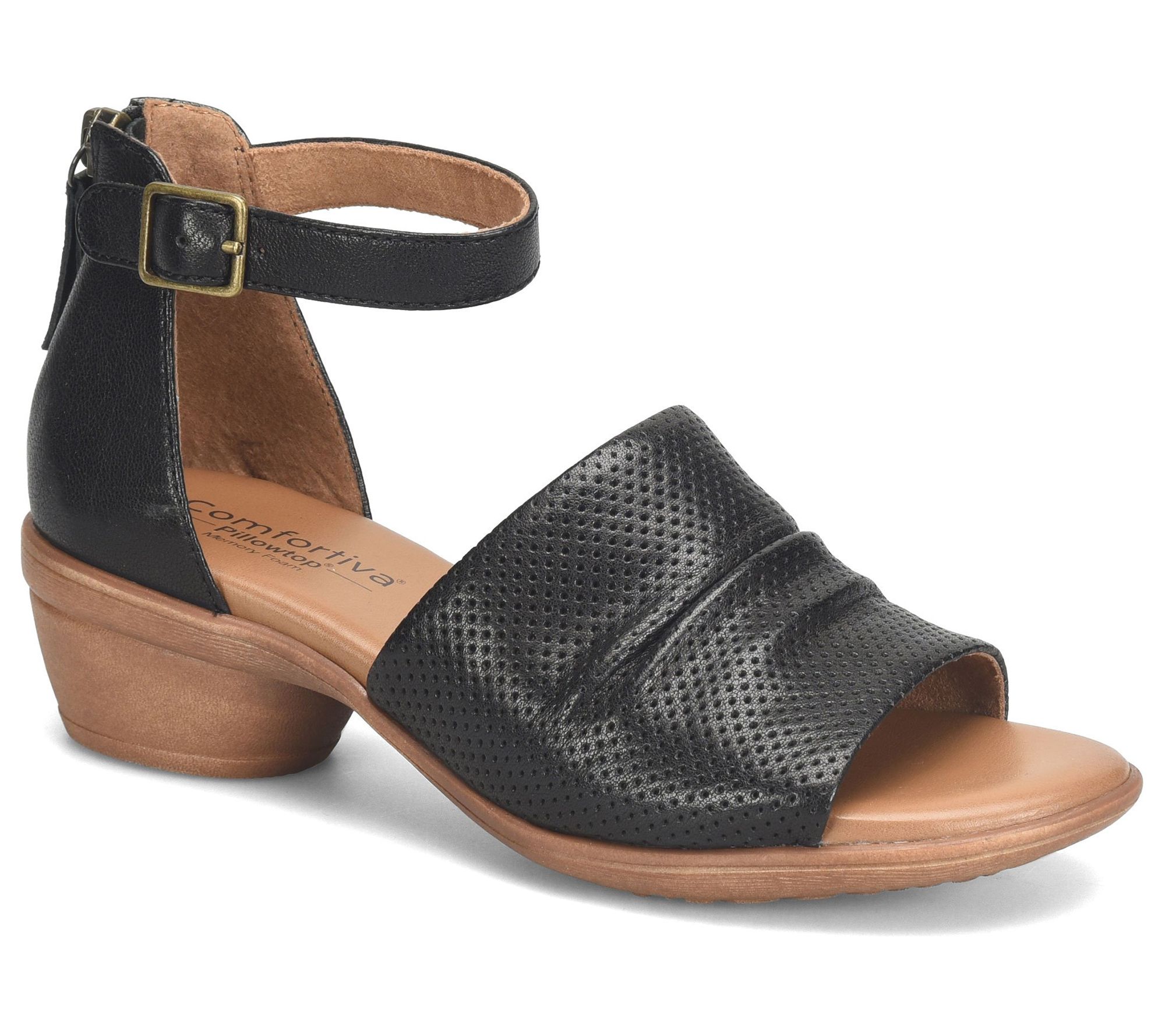 Comfortiva Leather Ankle-Strap Sandal - Newnan