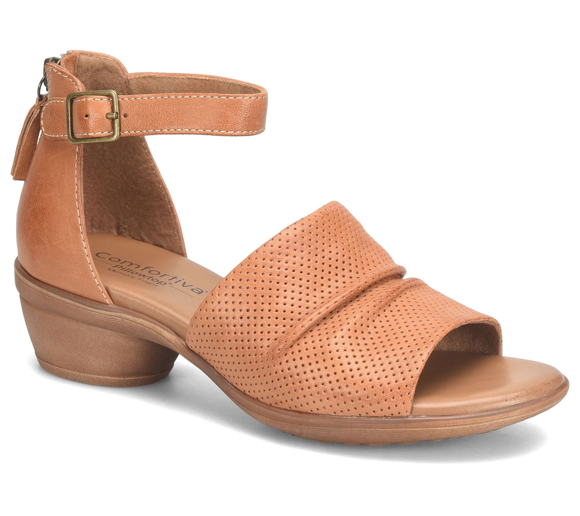 Comfortiva Leather Ankle-Strap Sandal - Newnan