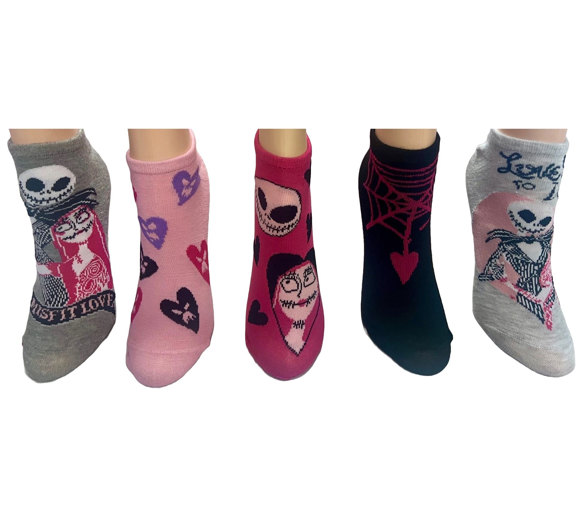 Nightmare Before Christmas Ladies' ValentinesSocks - 5 Pair