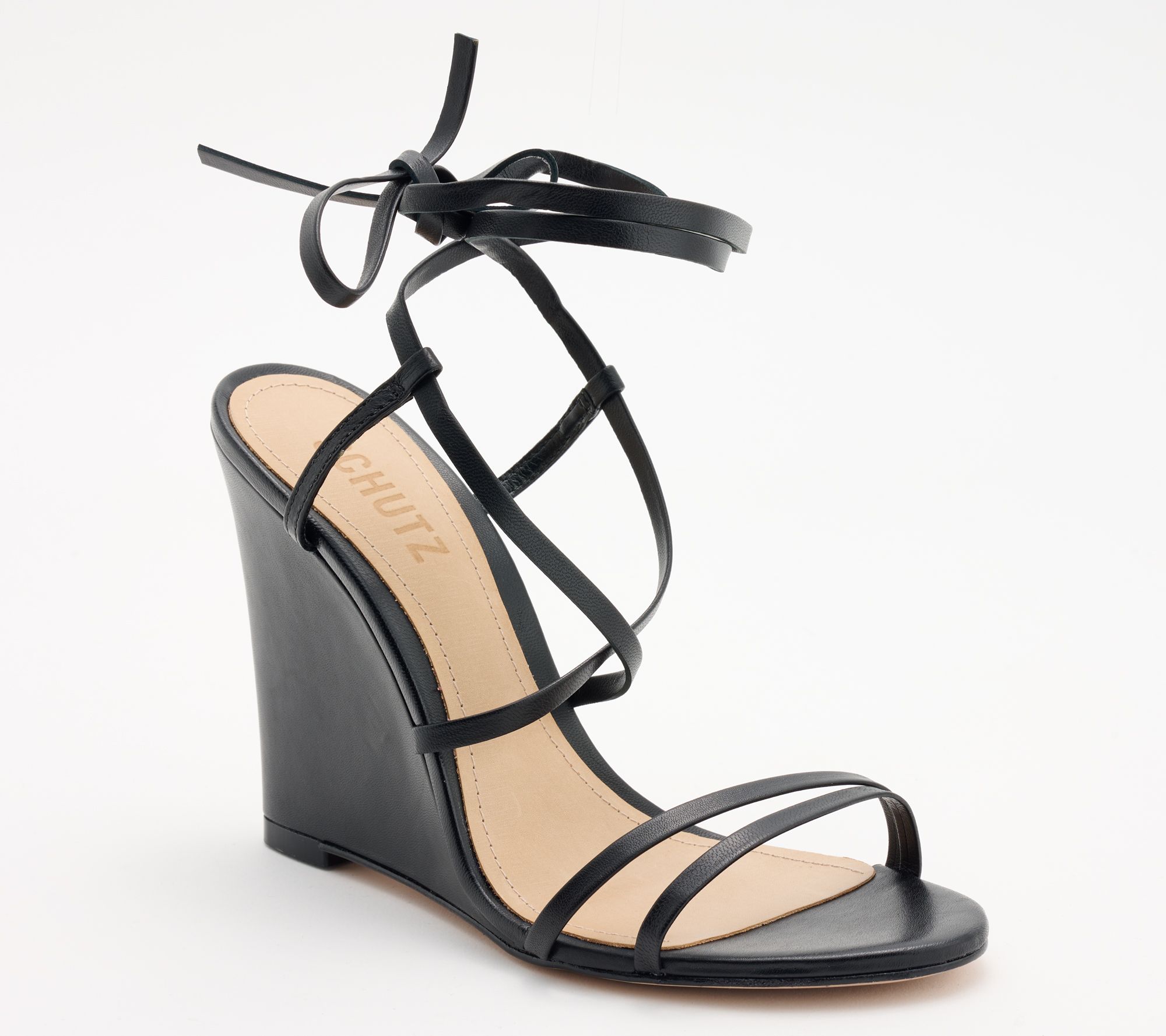 "As Is" Schutz Strappy Leather Heeled Sandals- Deonne Casual