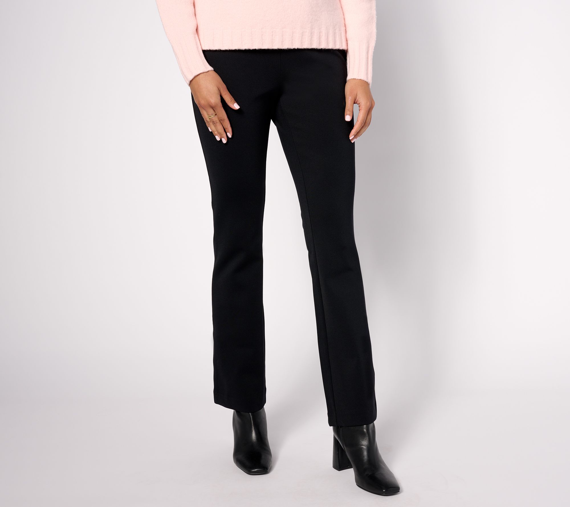 "As Is" Isaac Mizrahi Live! Regular Crepe Ponte Baby Bootcut Pants