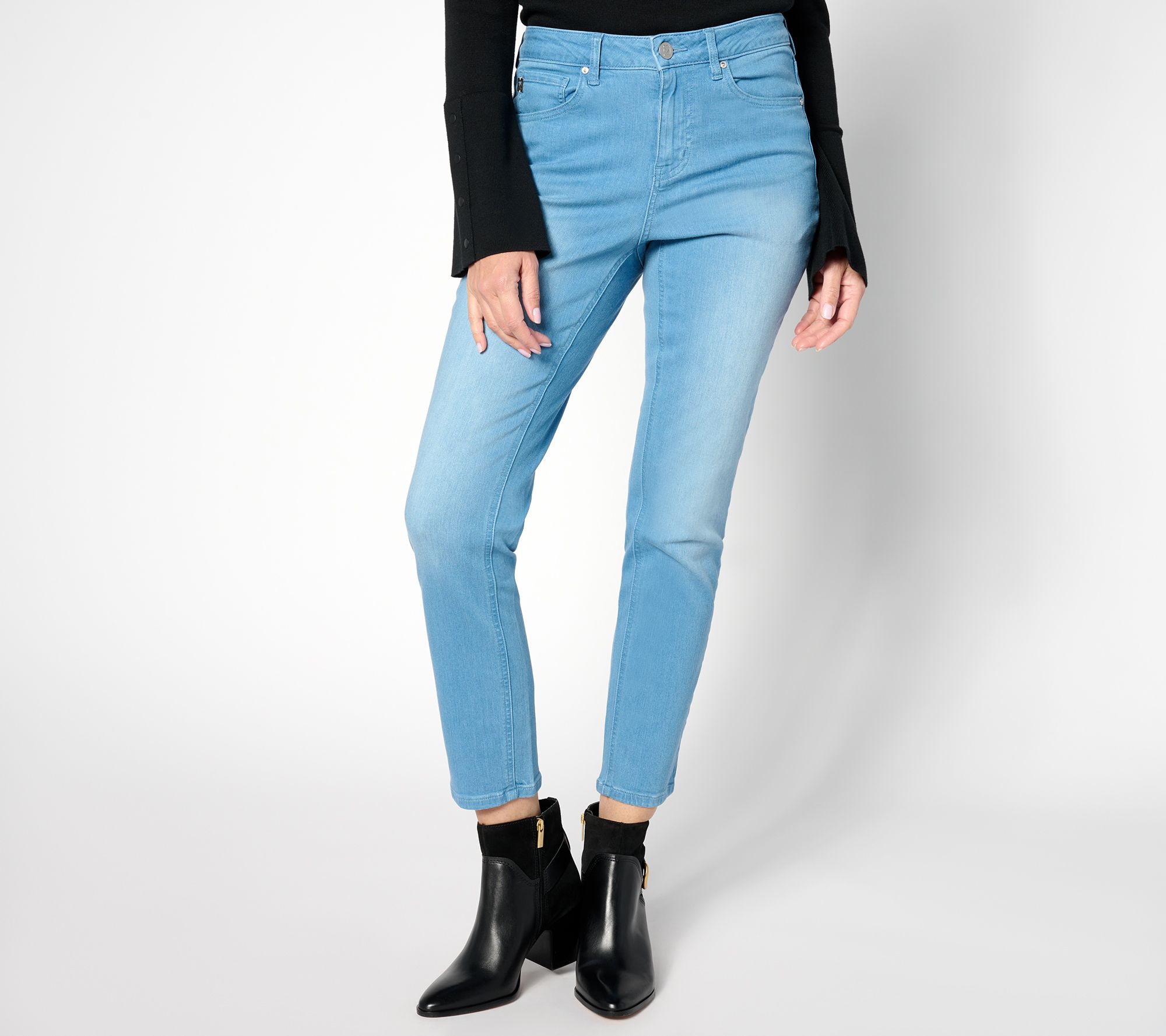 "As Is" Belle by Kim Gravel Tall TripleLuxe Denim Button Front Jean