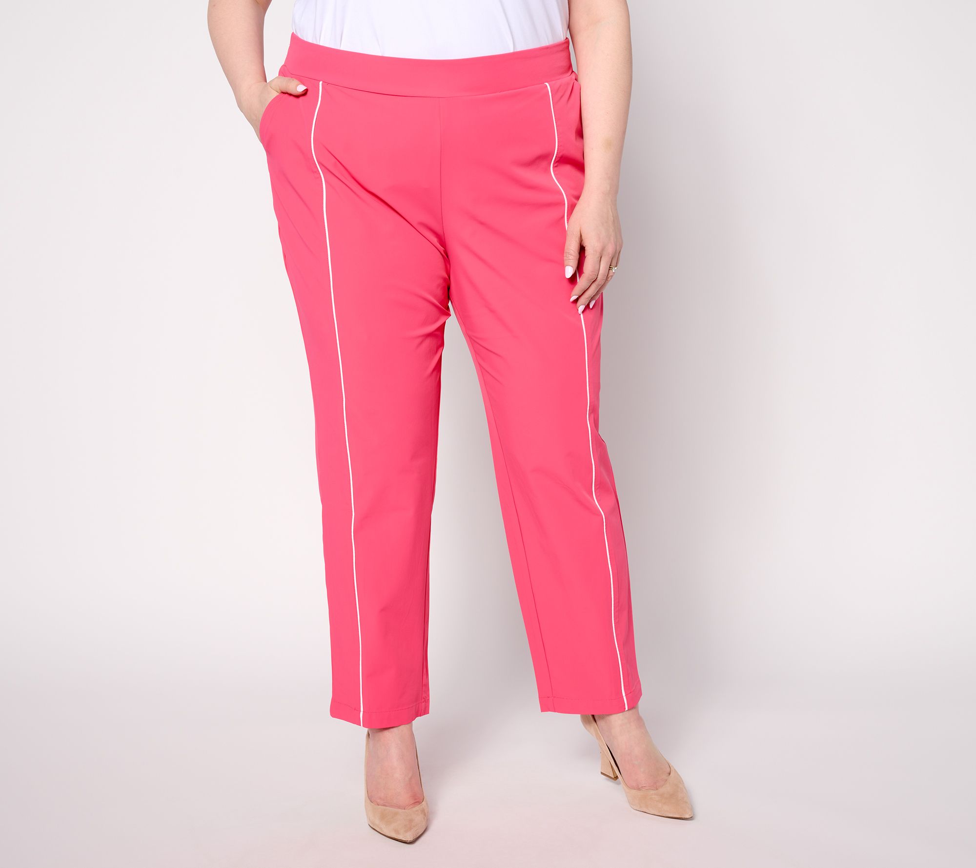 "As Is" Isaac Mizrahi Live! Tall Clubhouse Stretch Tech Woven Pants