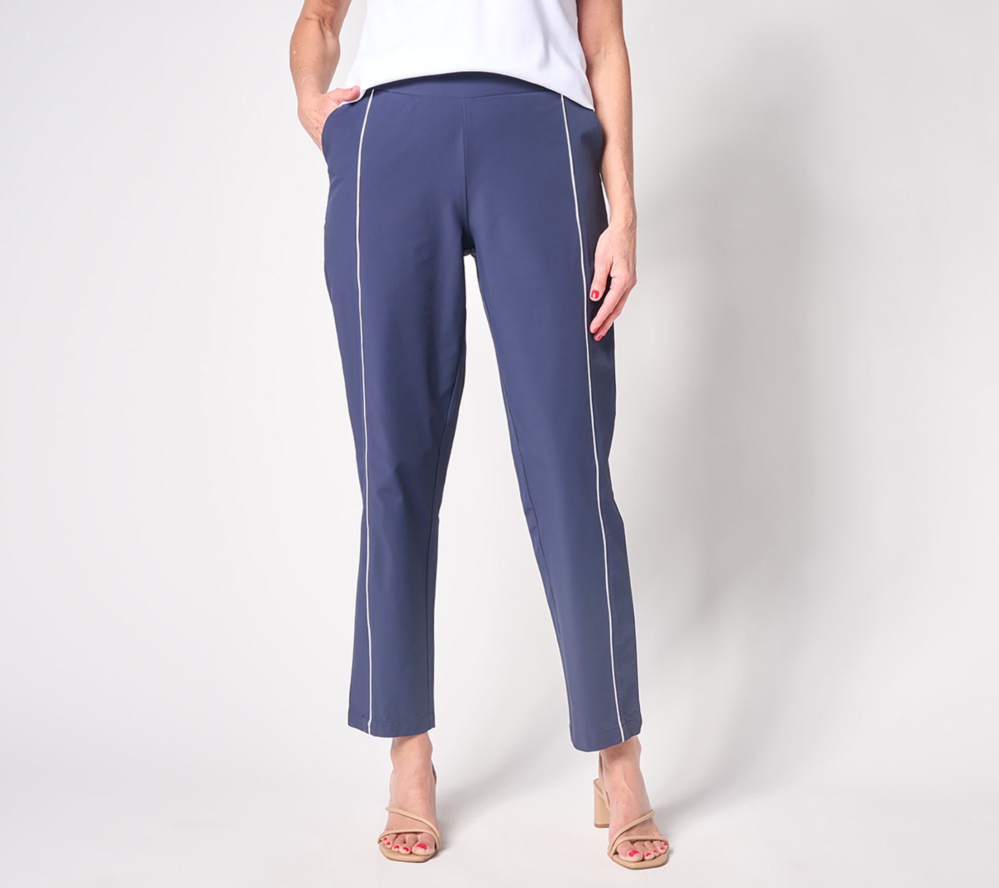 "As Is" Isaac Mizrahi Live! Tall Clubhouse Stretch Tech Woven Pants